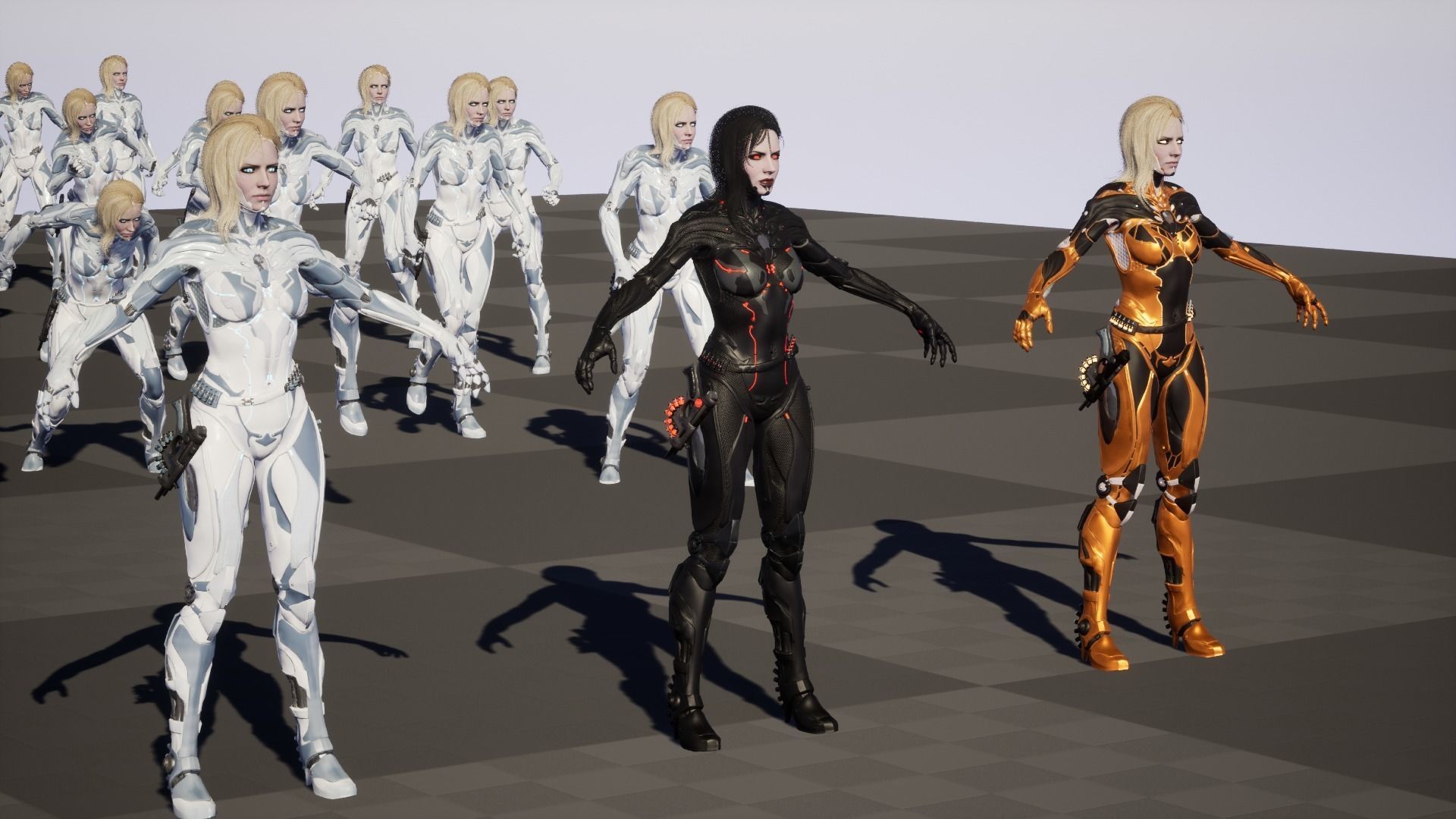 Cyborg assasin Low-poly 3D model_29