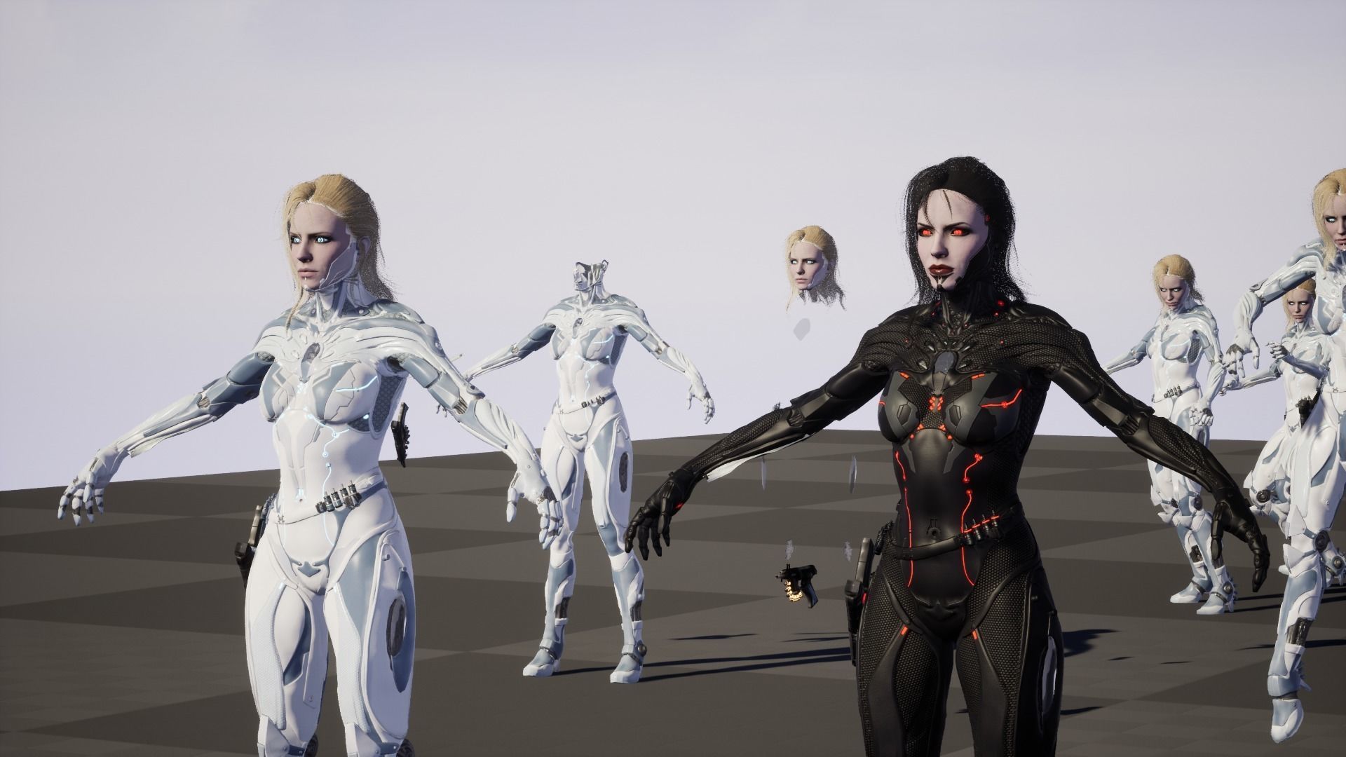 Cyborg assasin Low-poly 3D model_26