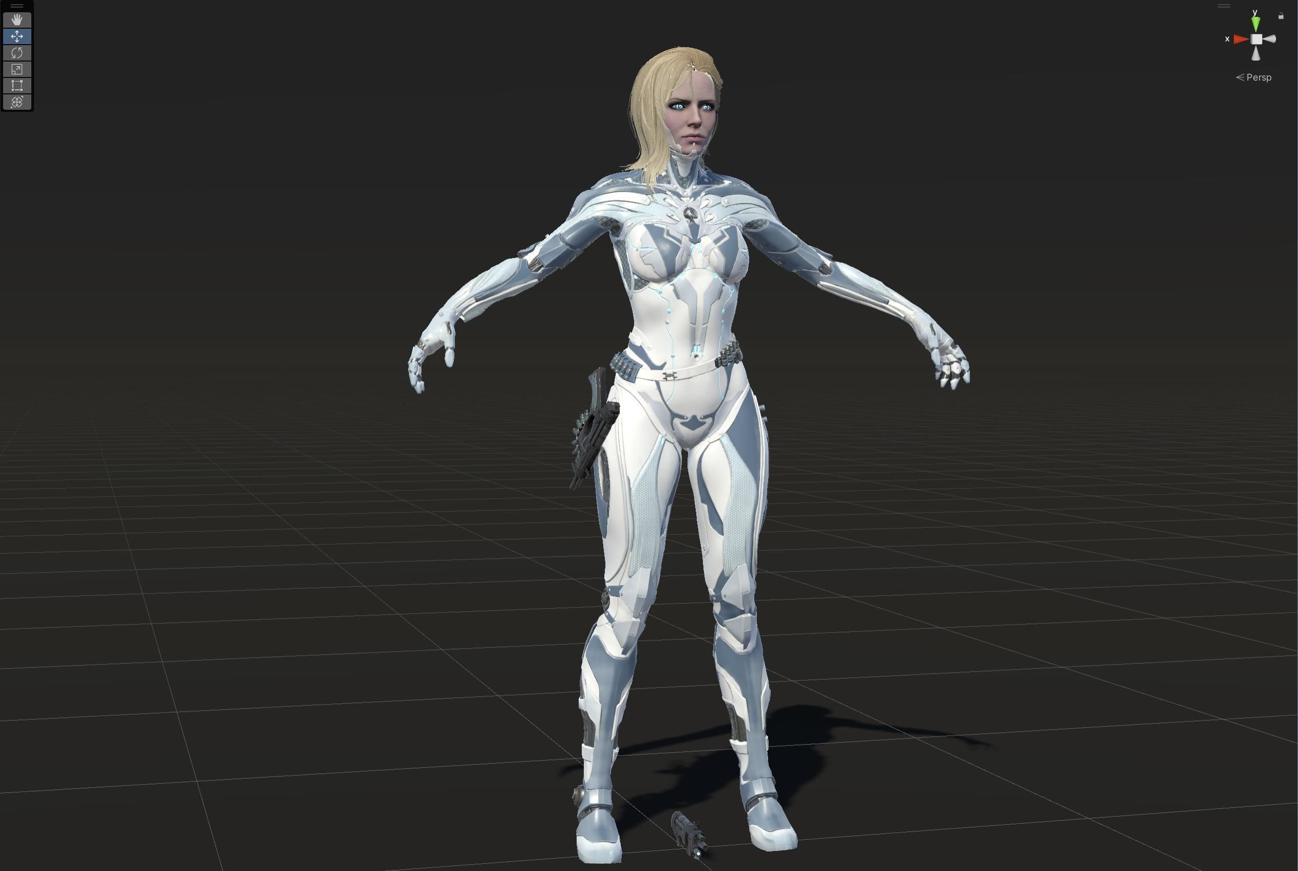 Cyborg assasin Low-poly 3D model_22