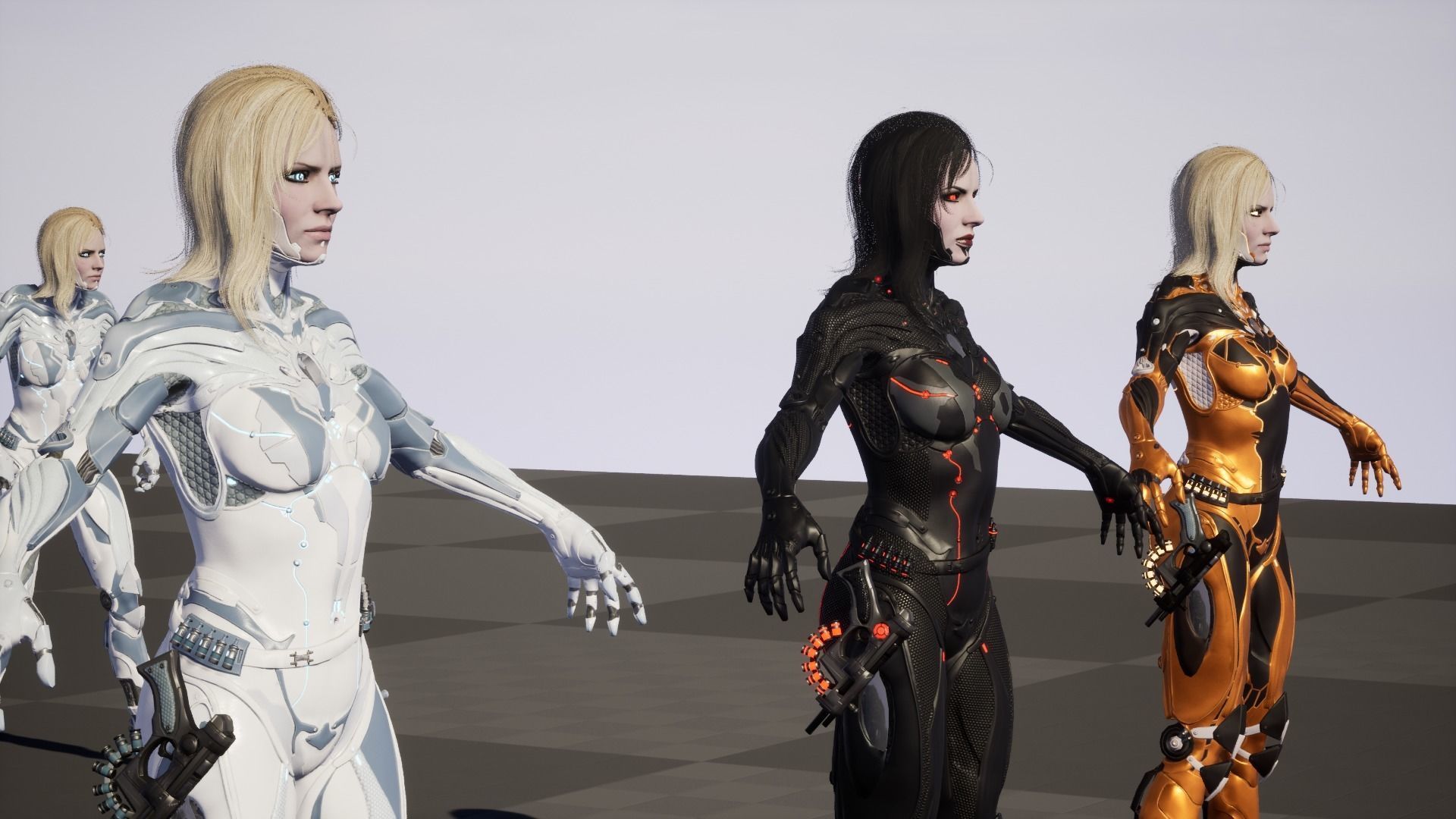 Cyborg assasin Low-poly 3D model_28