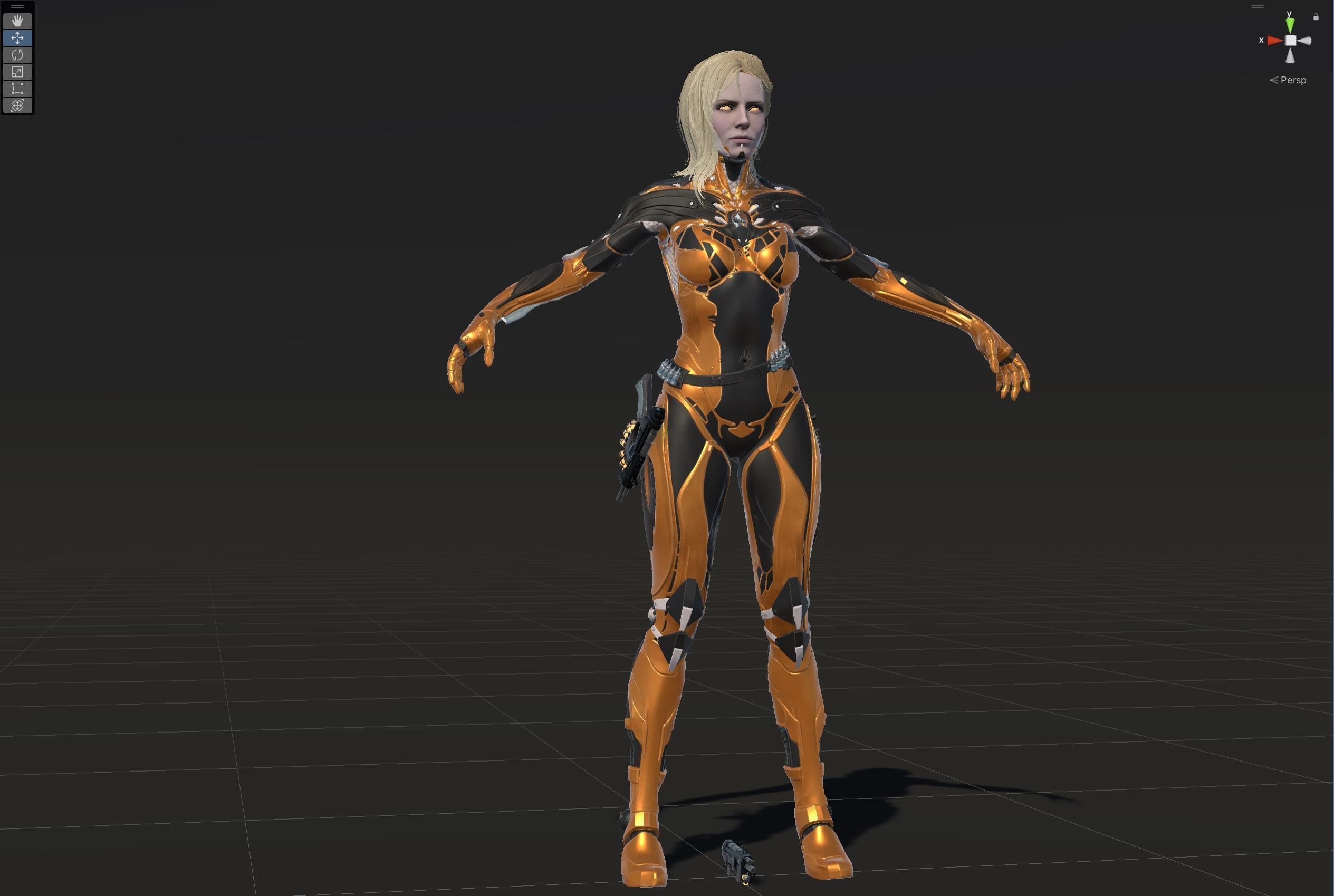 Cyborg assasin Low-poly 3D model_23