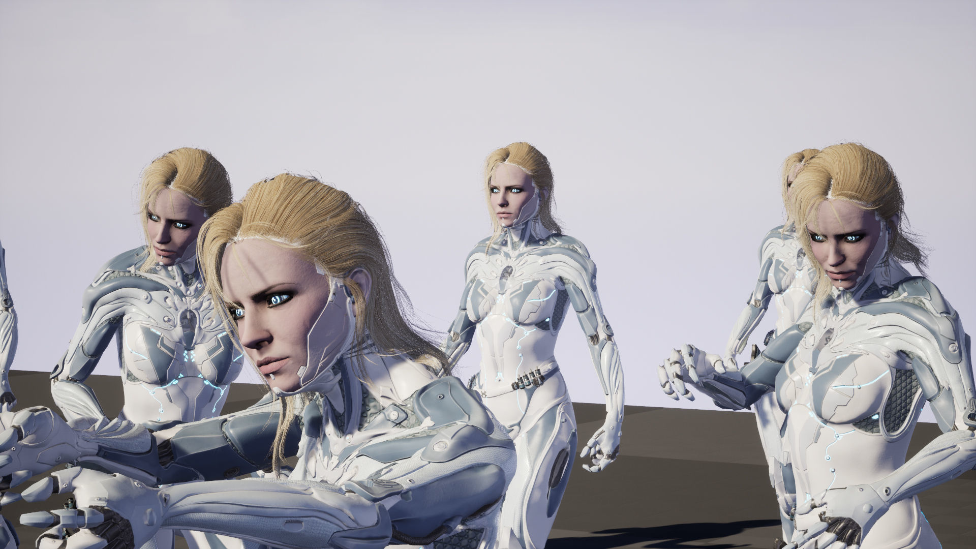 Cyborg assasin Low-poly 3D model_25