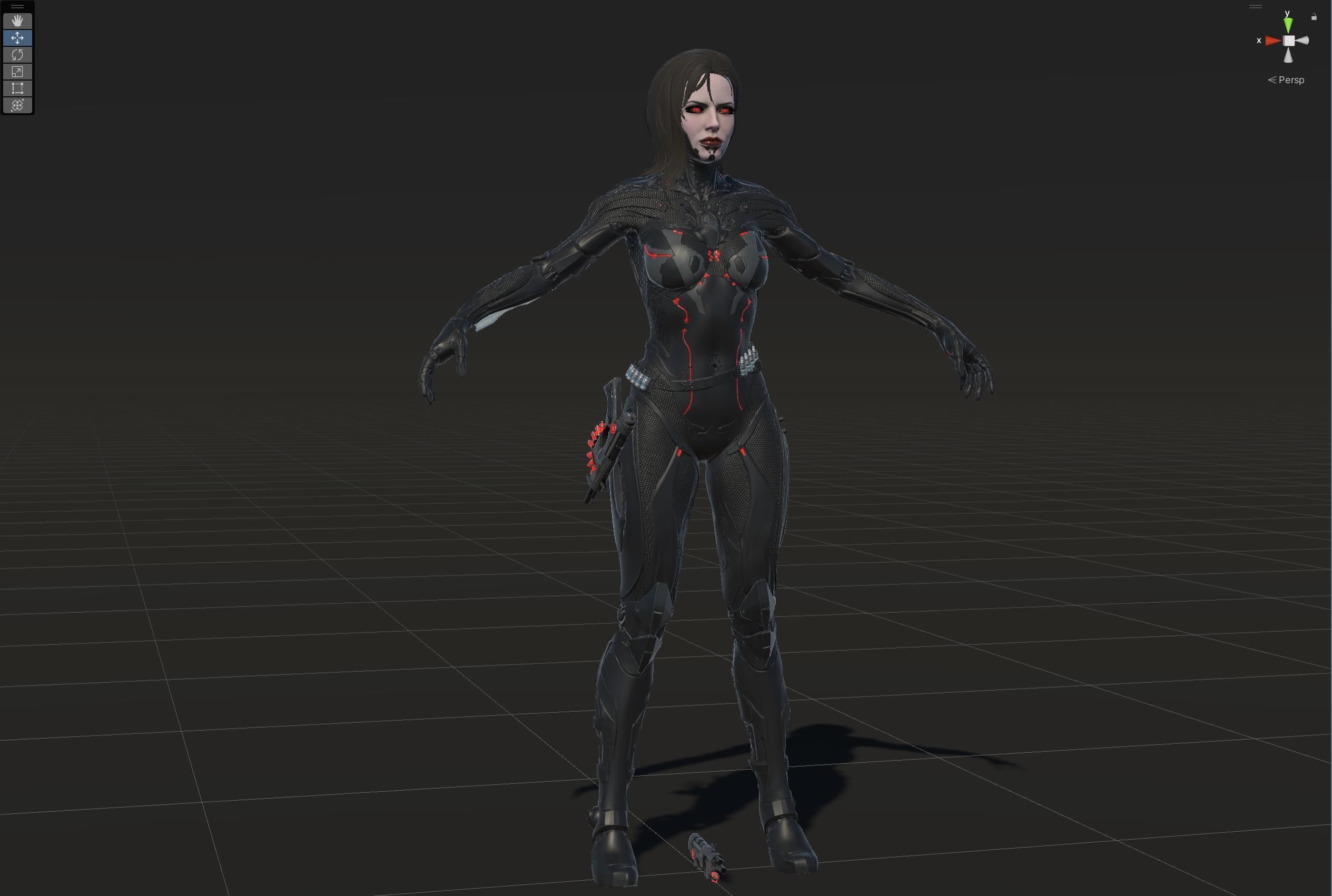 Cyborg assasin Low-poly 3D model_24