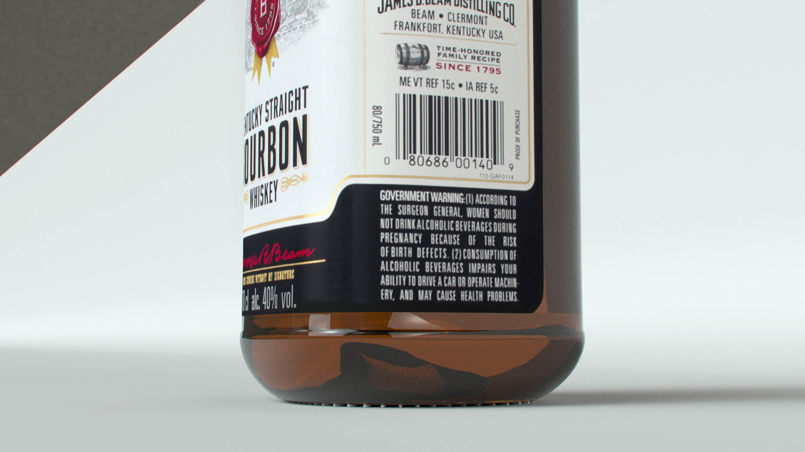 Jim Beam Original Bottle with new edition labels 3D model_3