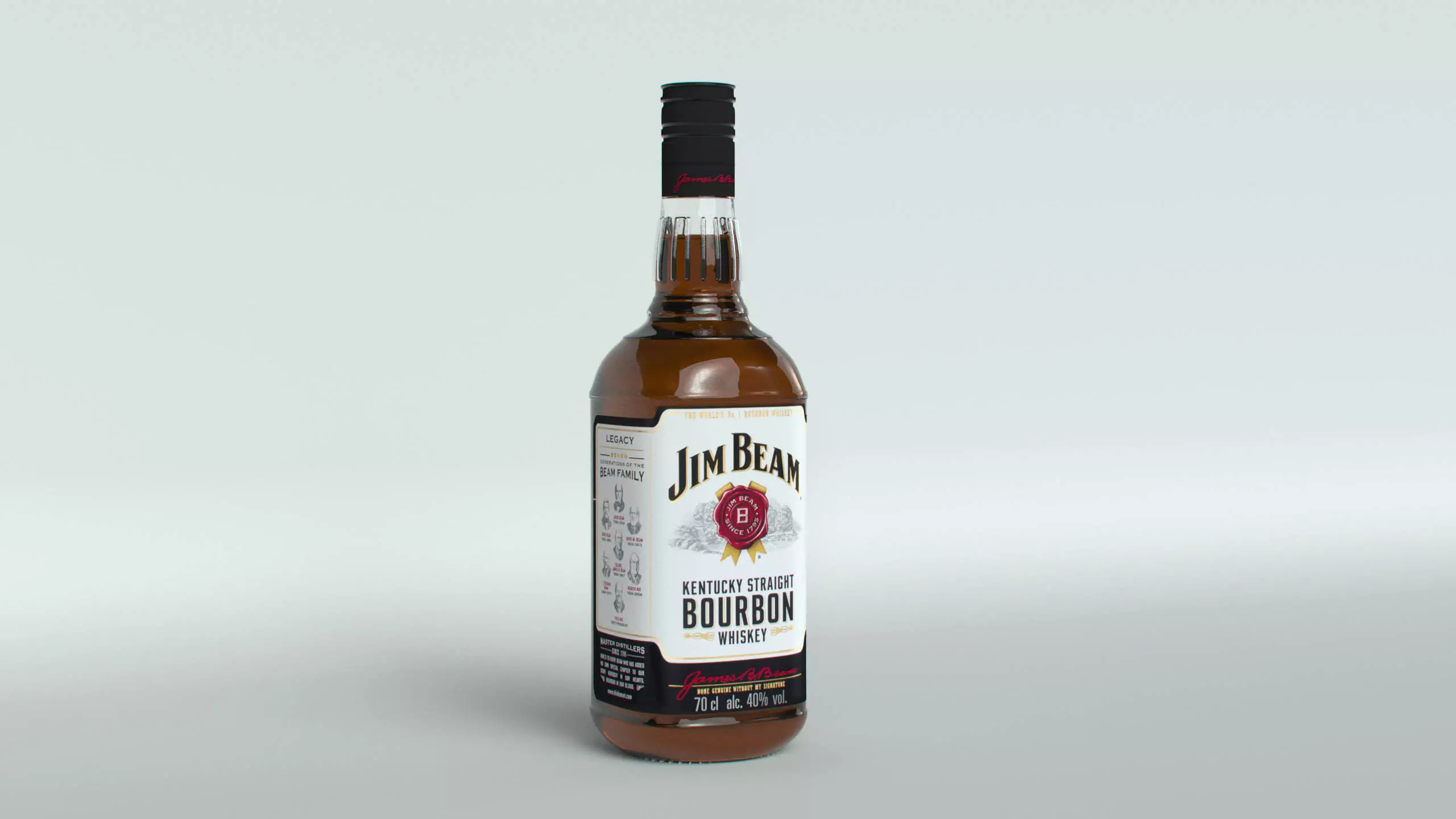Jim Beam Original Bottle with new edition labels 3D model_0