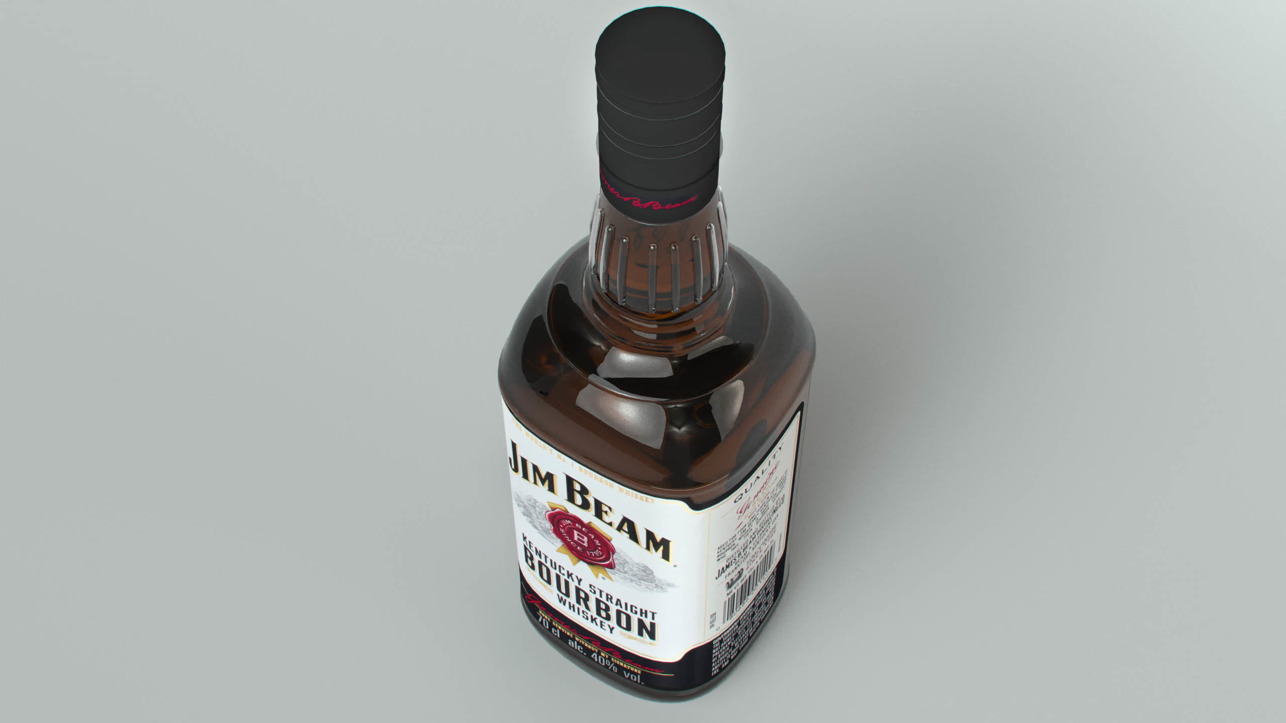 Jim Beam Original Bottle with new edition labels 3D model_2