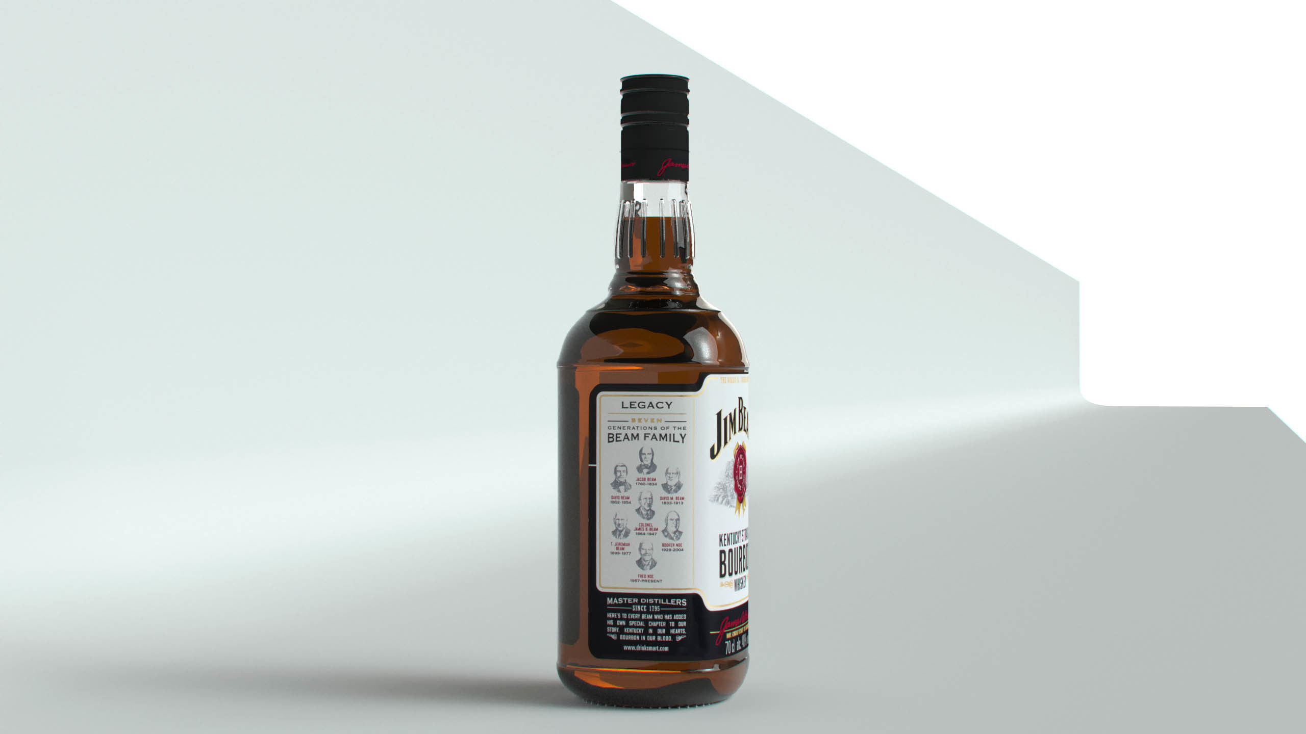 Jim Beam Original Bottle with new edition labels 3D model_1