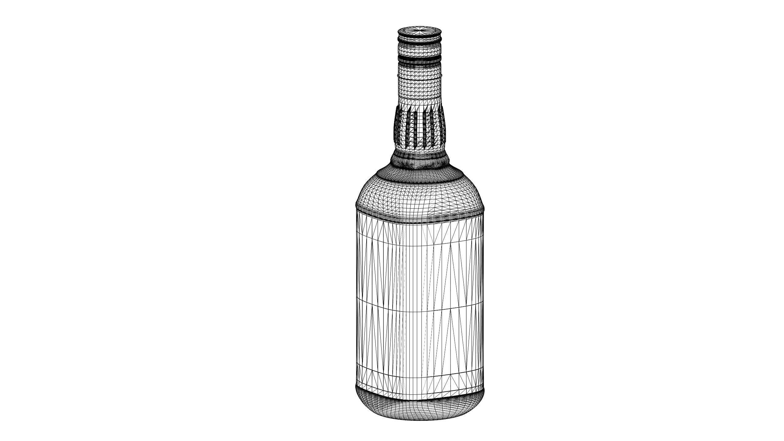 Jim Beam Original Bottle with new edition labels 3D model_6