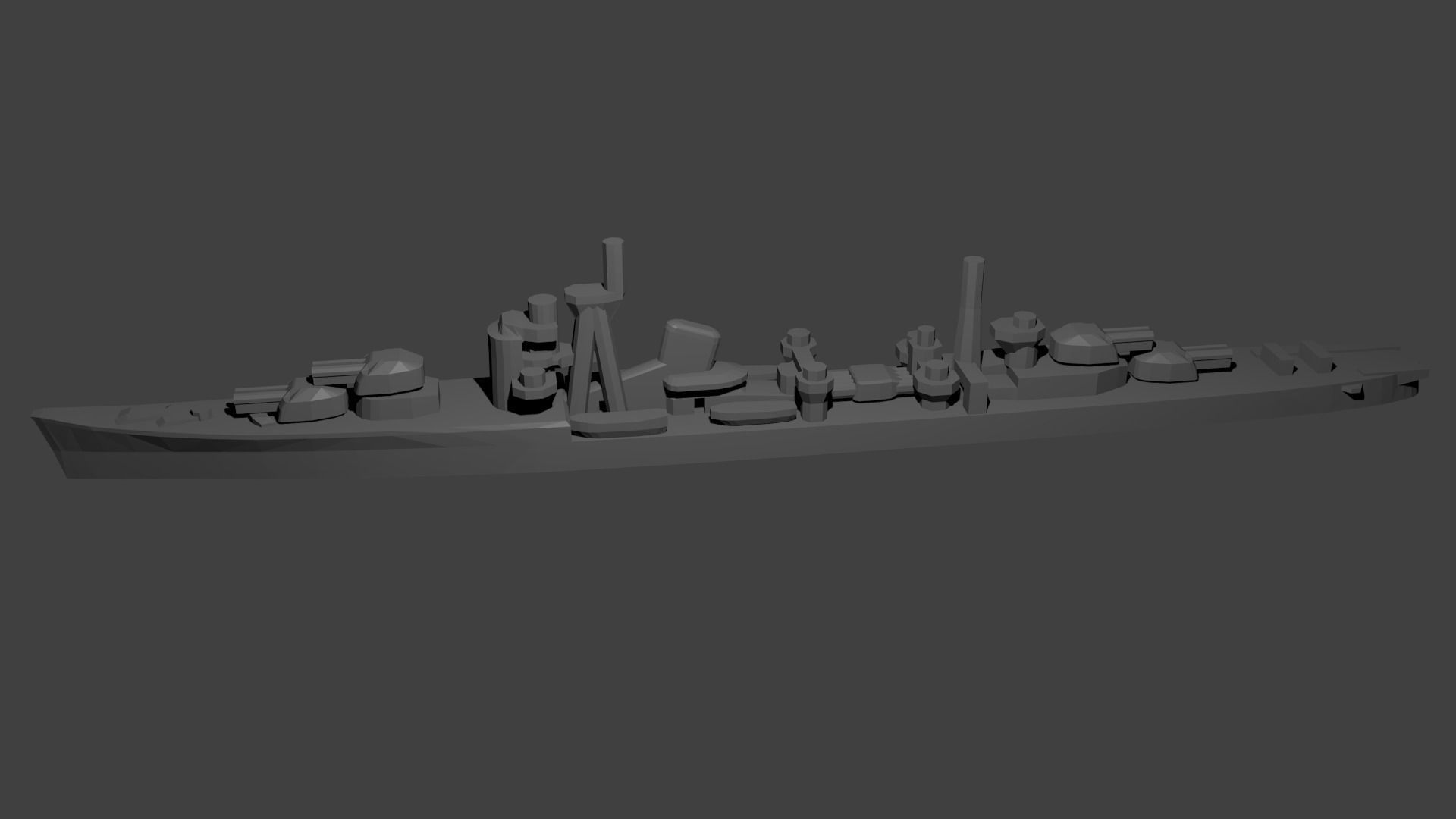 Japanese Akizuki Class Destroyer 3D print model_2