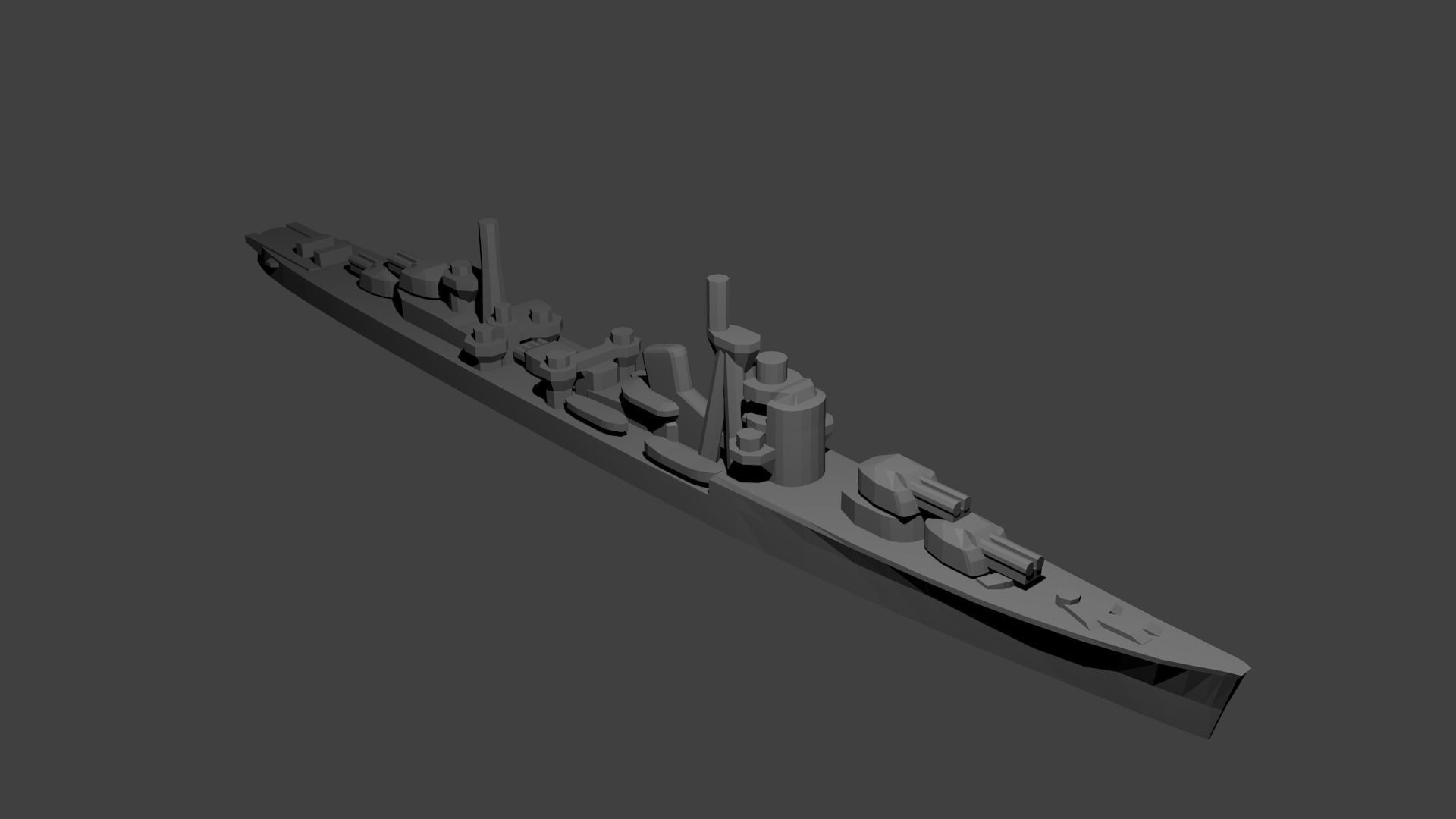 Japanese Akizuki Class Destroyer 3D print model_1