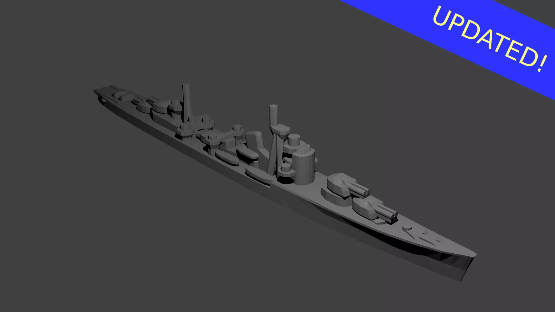 Japanese Akizuki Class Destroyer 3D print model_0