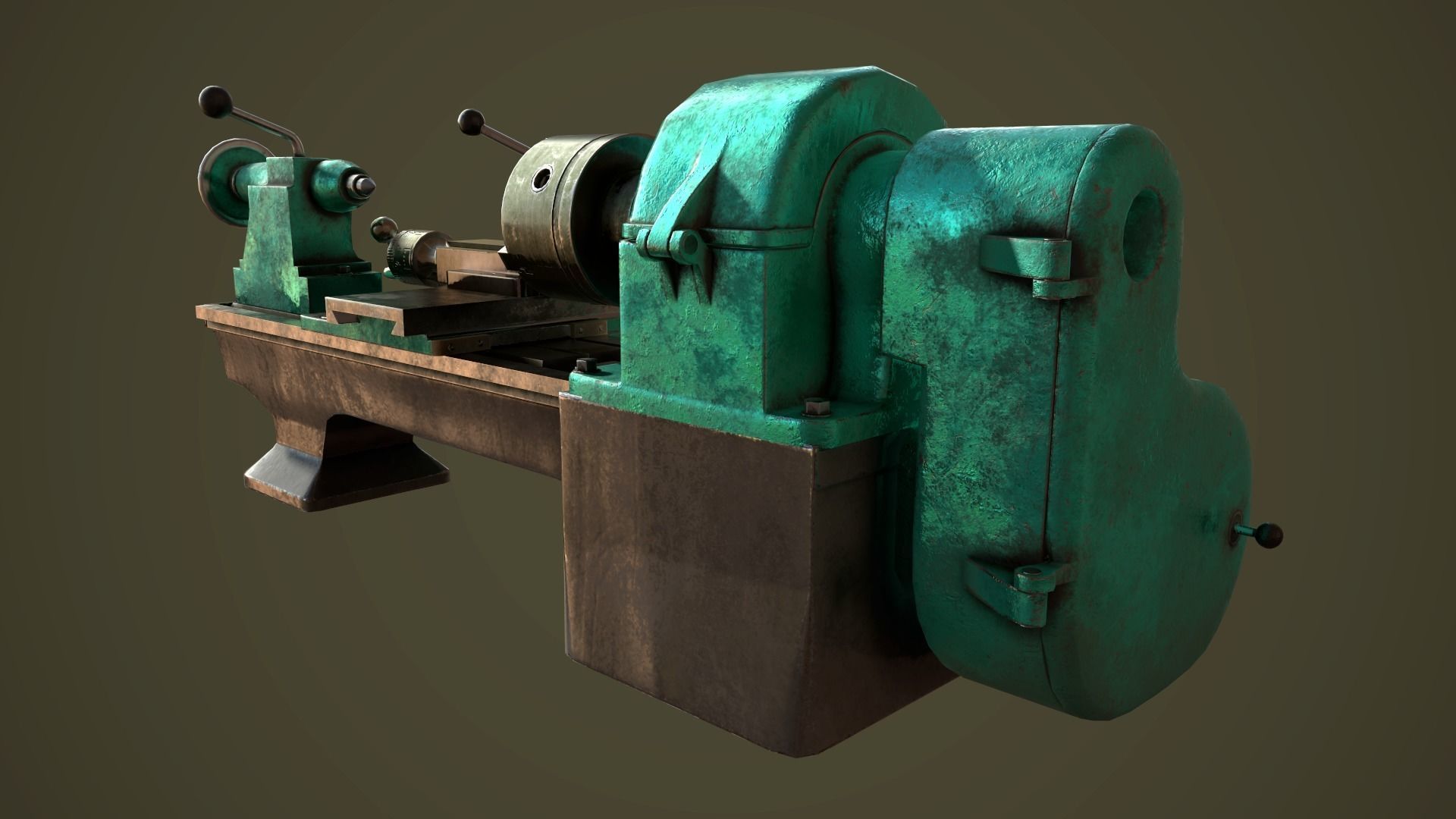 Student Lathe for Metalworking TV16 Free low-poly 3D model_9