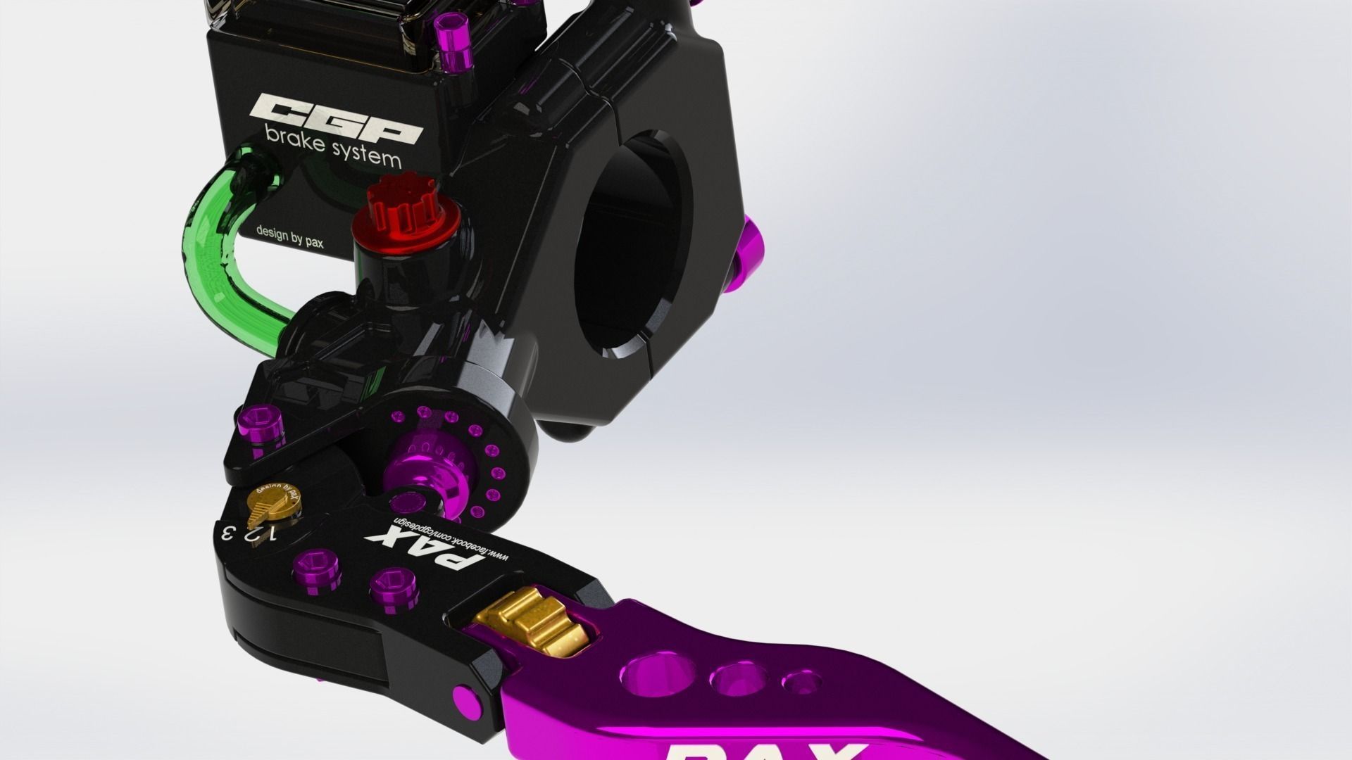 PINKI left brake leverdesigned by paX Free 3D model_7