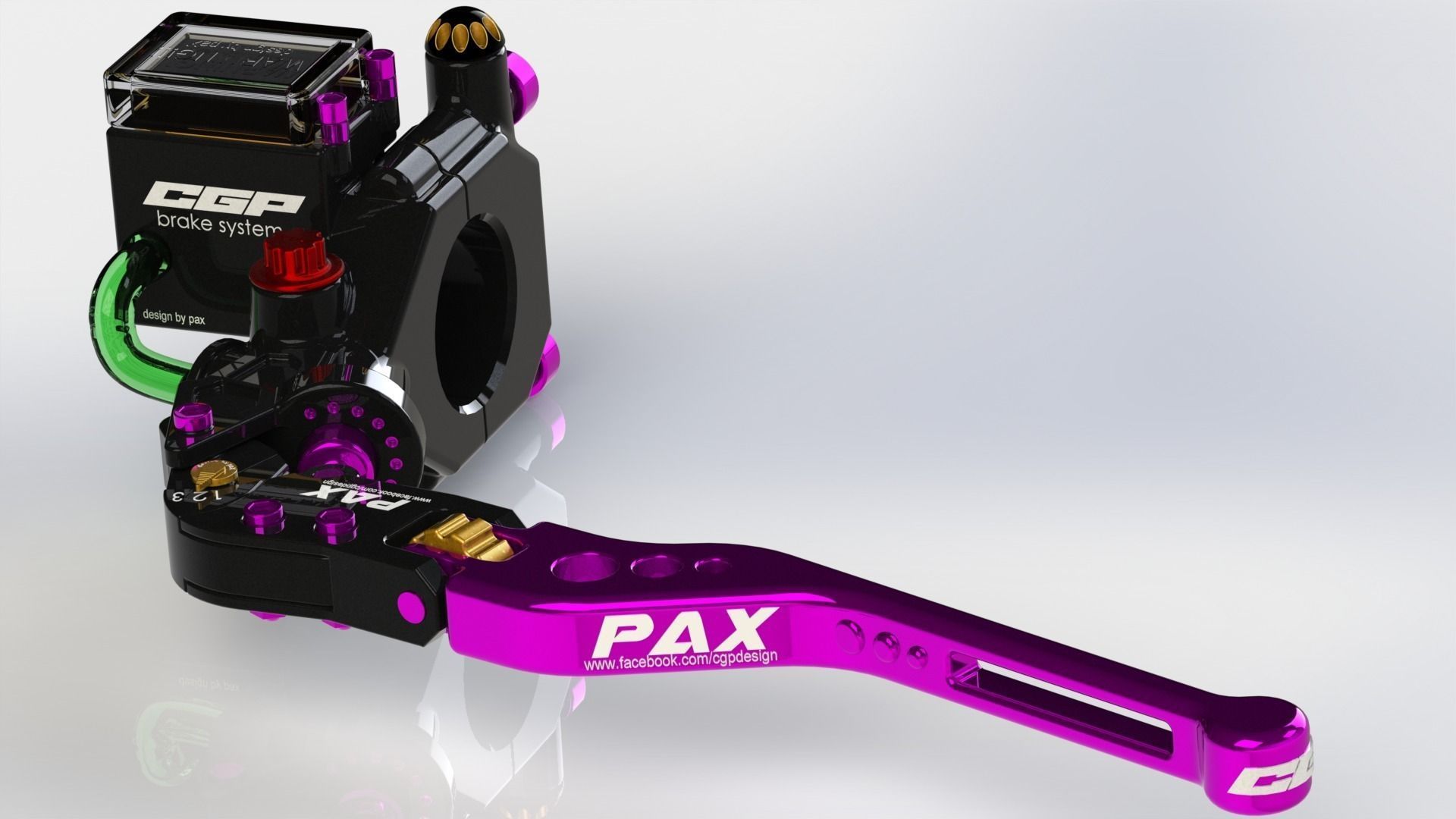 PINKI left brake leverdesigned by paX Free 3D model_6