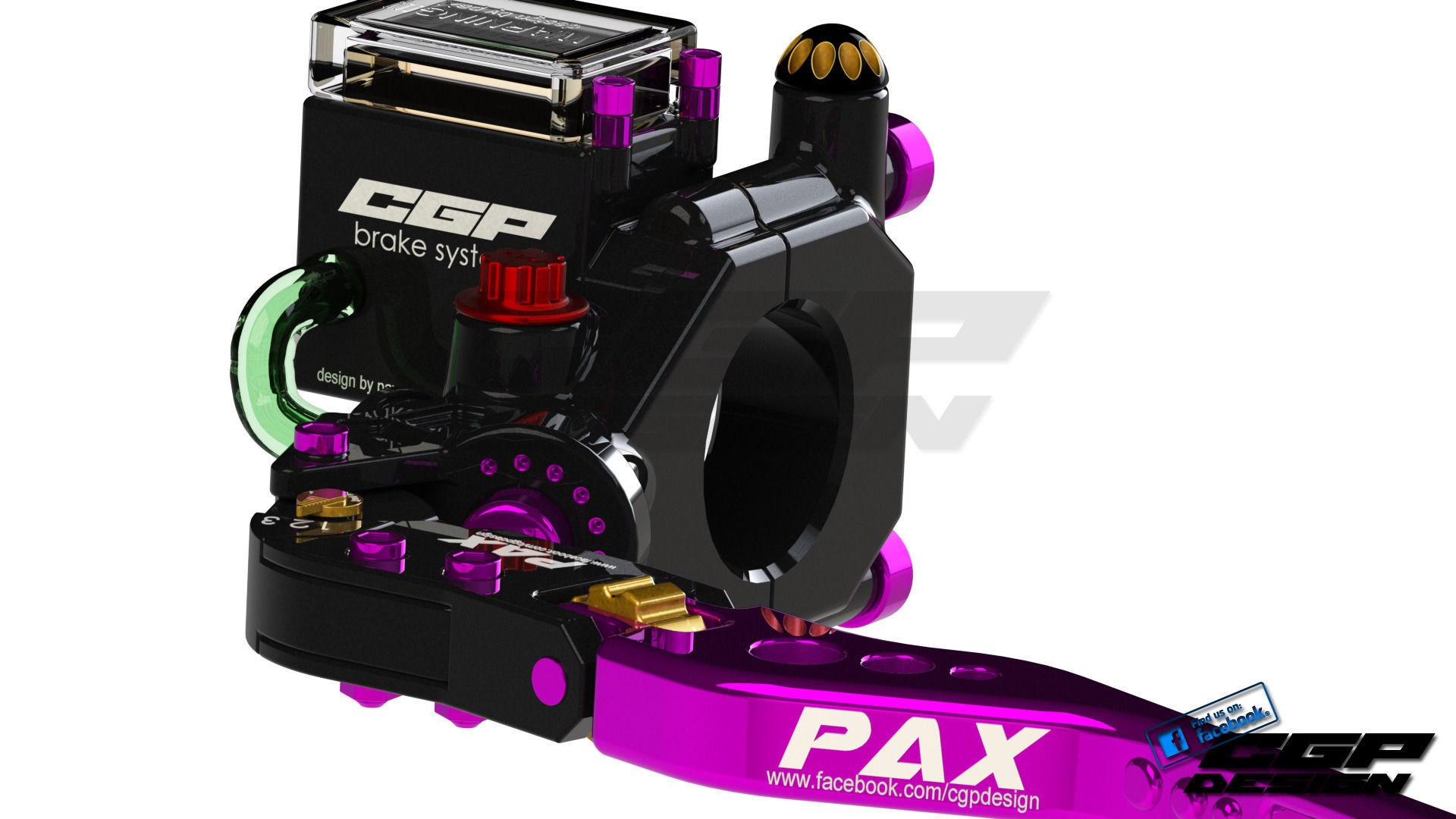 PINKI left brake leverdesigned by paX Free 3D model_2