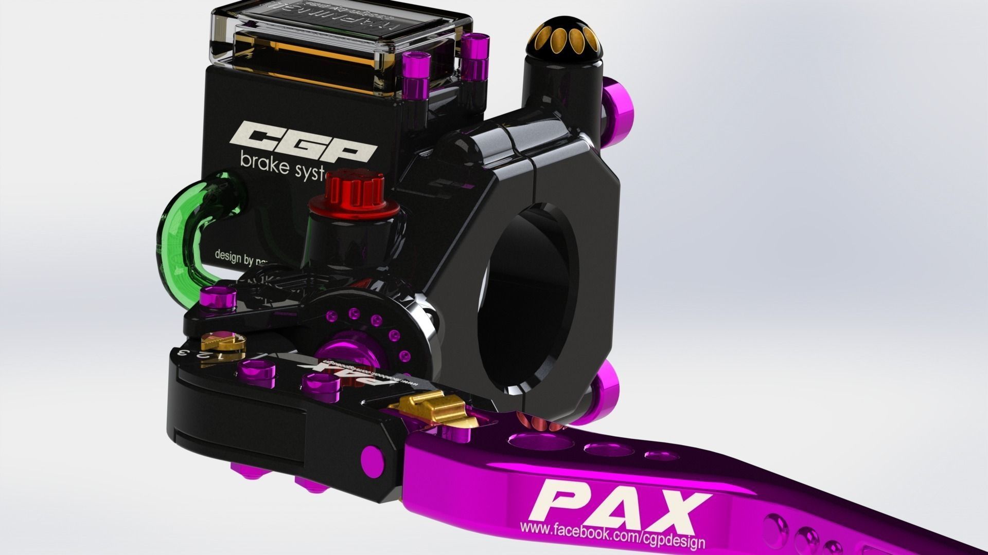 PINKI left brake leverdesigned by paX Free 3D model_5
