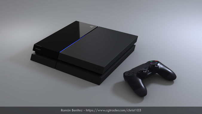 Sony Playstation 4 Low Poly Low-poly 3D model