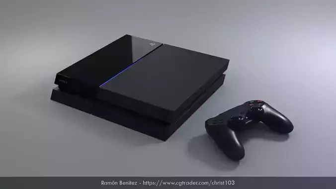 Sony Playstation 4 Low Poly Low-poly 3D model