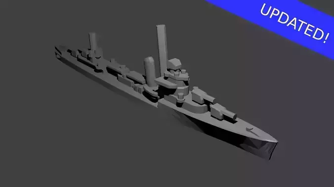 US Sims Class Destroyer 3D print model