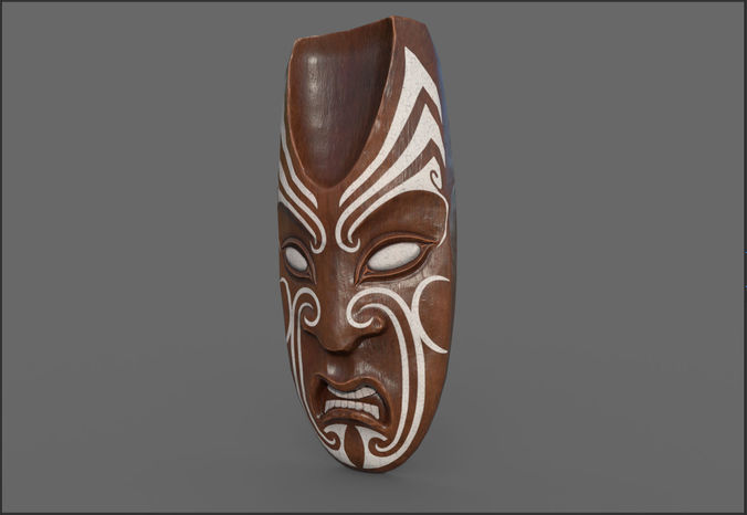 Maori mask Low-poly 3D model