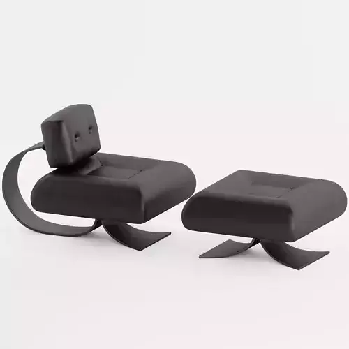 Alta Chair and Ottoman by Oscar Niemeyer