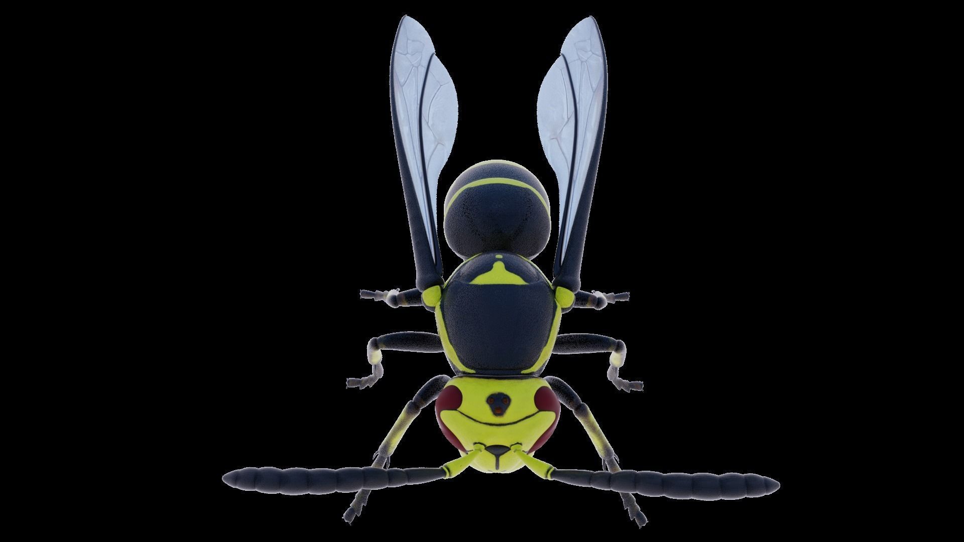Wasp Insect Low-poly 3D model_42