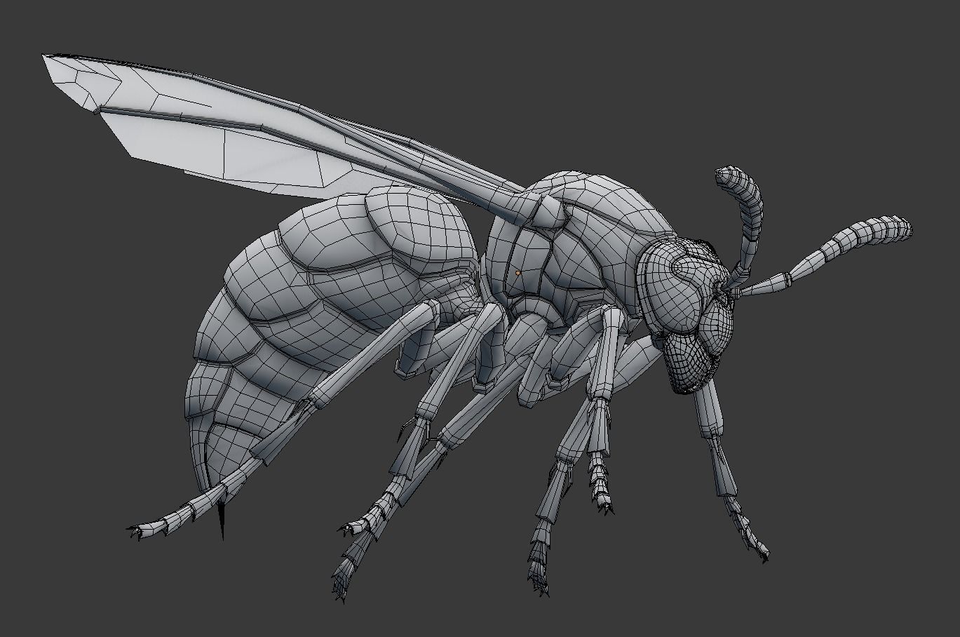 Wasp Insect Low-poly 3D model_26