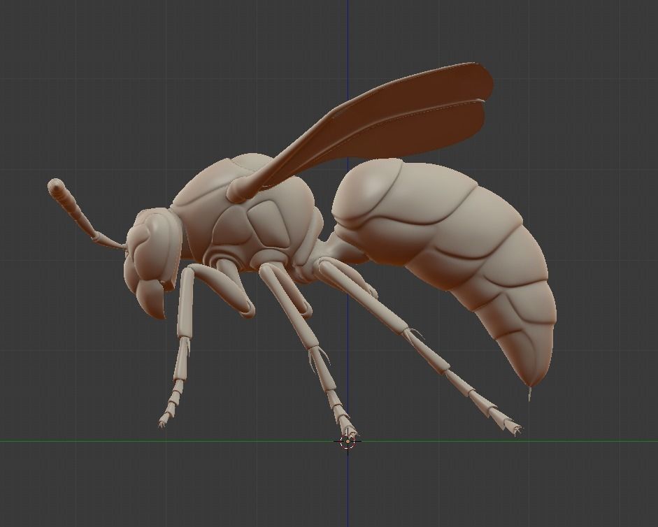 Wasp Insect Low-poly 3D model_29