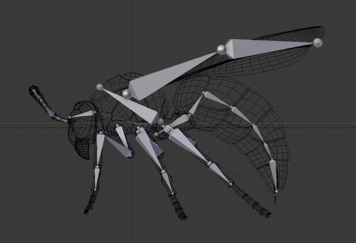 Wasp Insect Low-poly 3D model_25