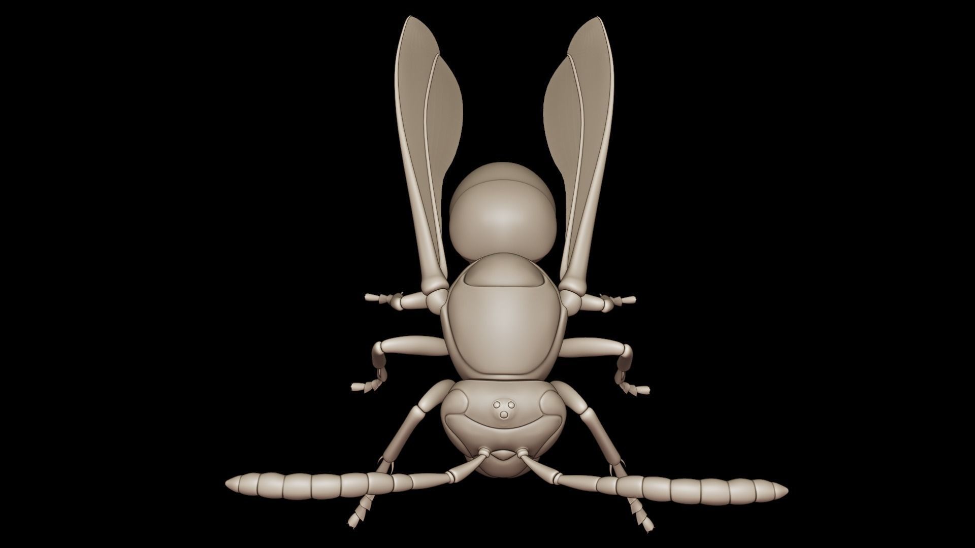 Wasp Insect Low-poly 3D model_35