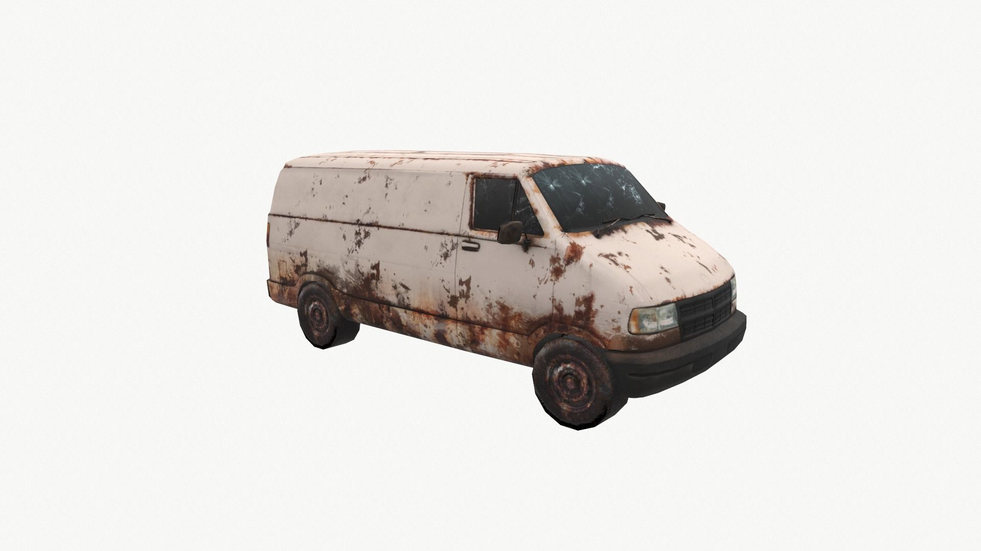 Apocalyptic Van Low-poly 3D model_3