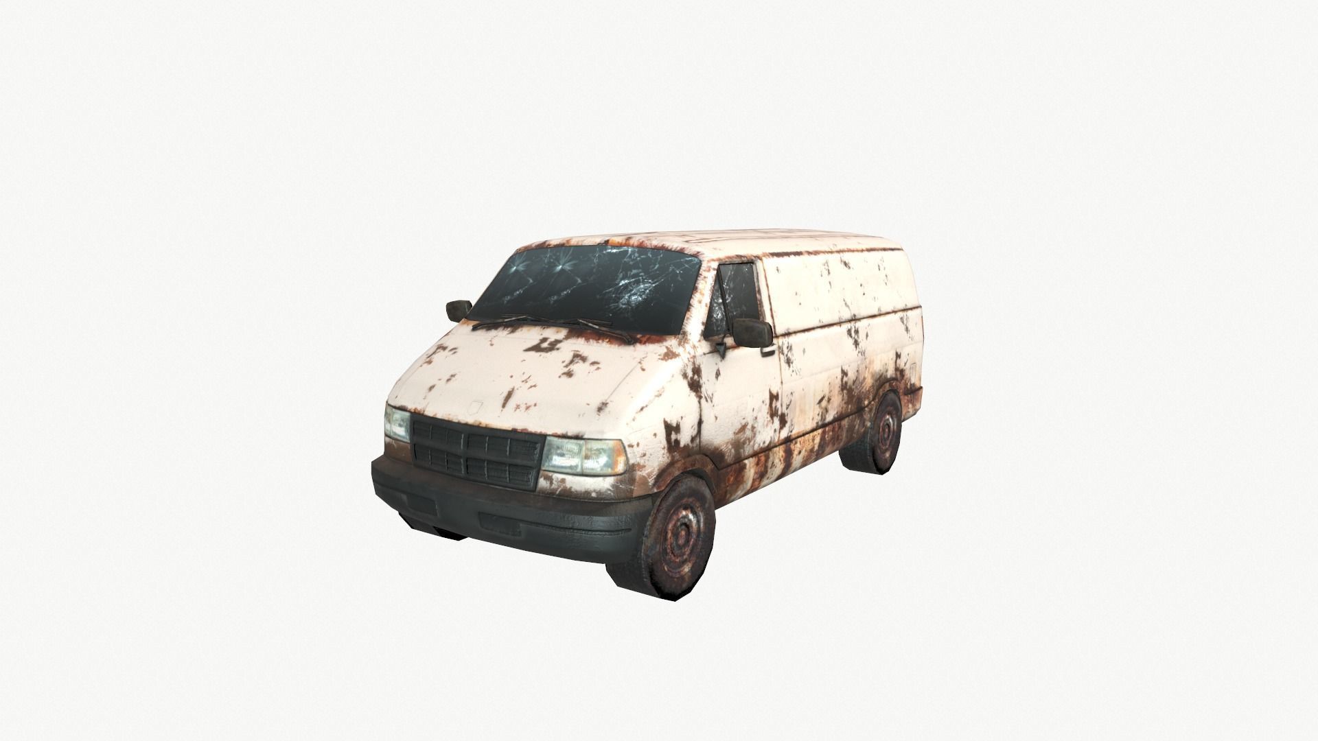 Apocalyptic Van Low-poly 3D model_7
