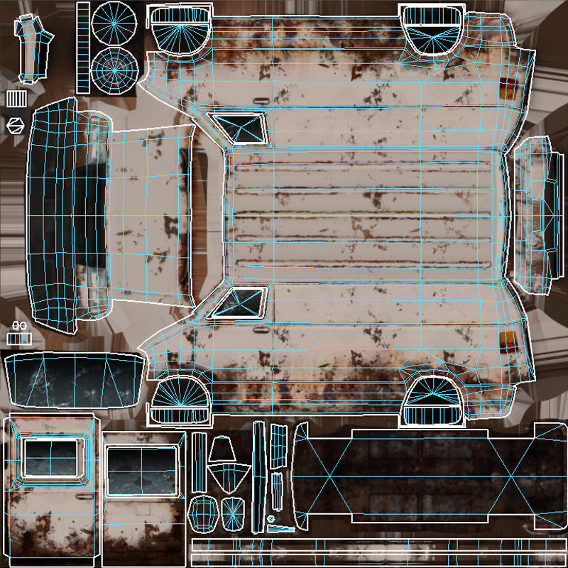 Apocalyptic Van Low-poly 3D model_11