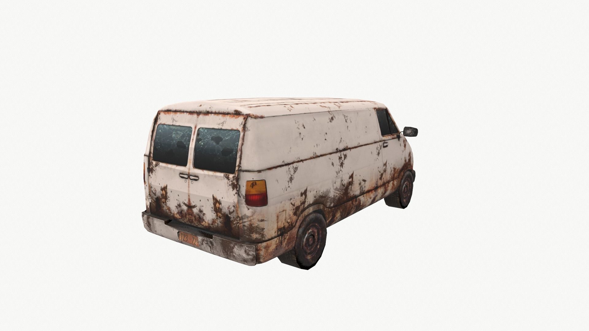 Apocalyptic Van Low-poly 3D model_4