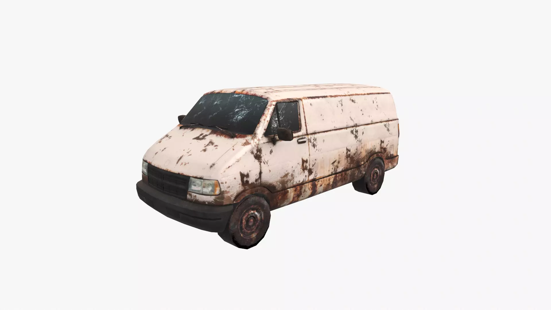 Apocalyptic Van Low-poly 3D model_0