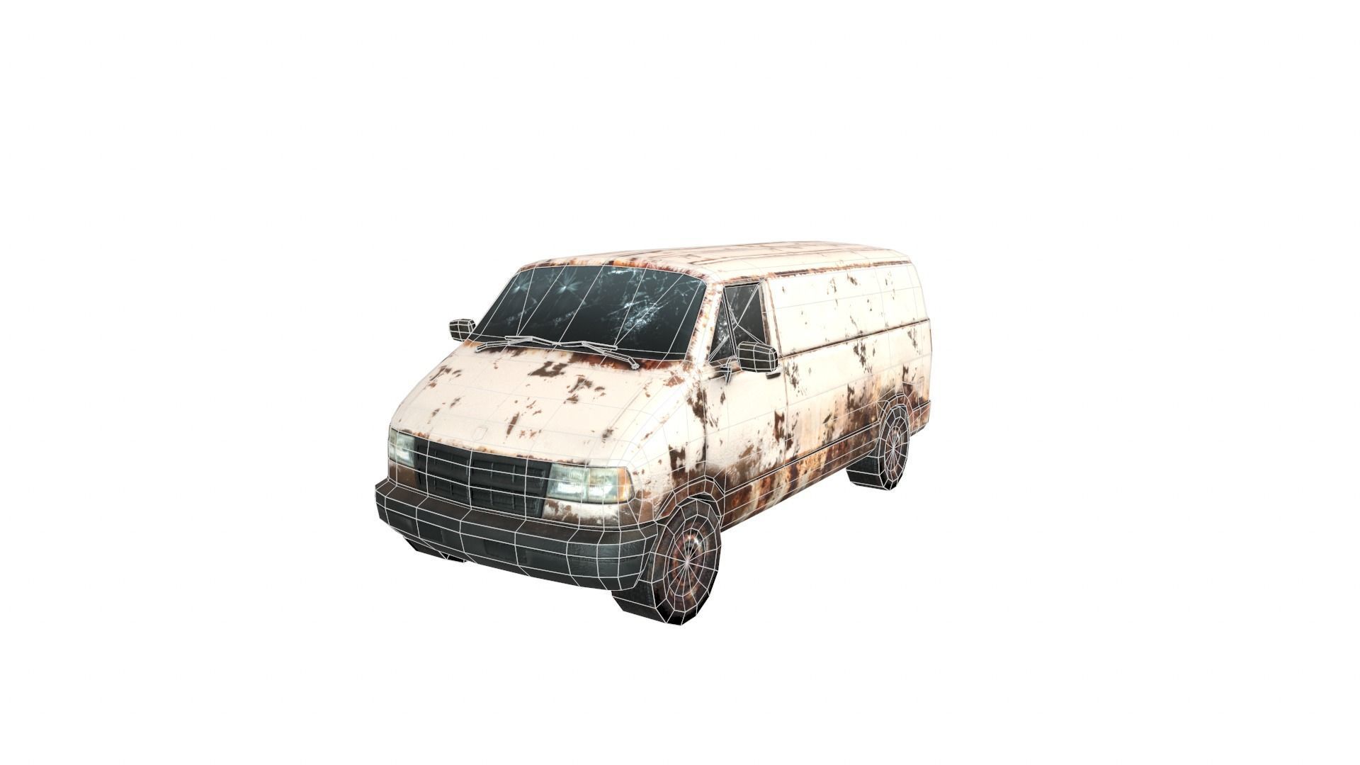 Apocalyptic Van Low-poly 3D model_8