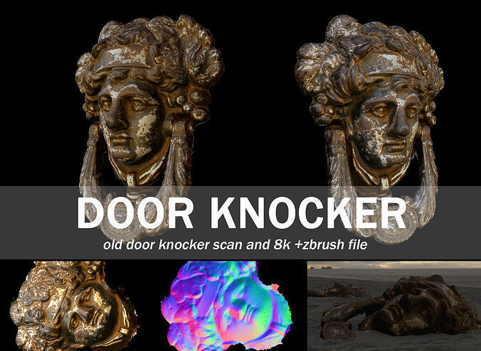 Ornate old door knocker  3D model