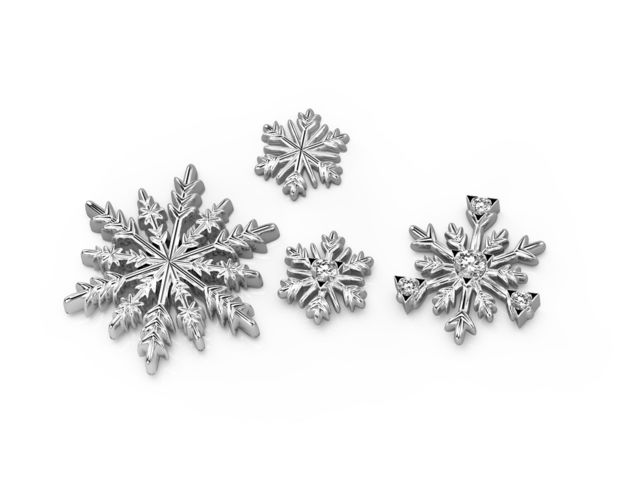 141212 D Snowflakes details  3D print model