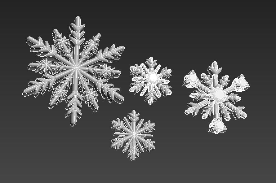141212 D Snowflakes details  3D print model_1