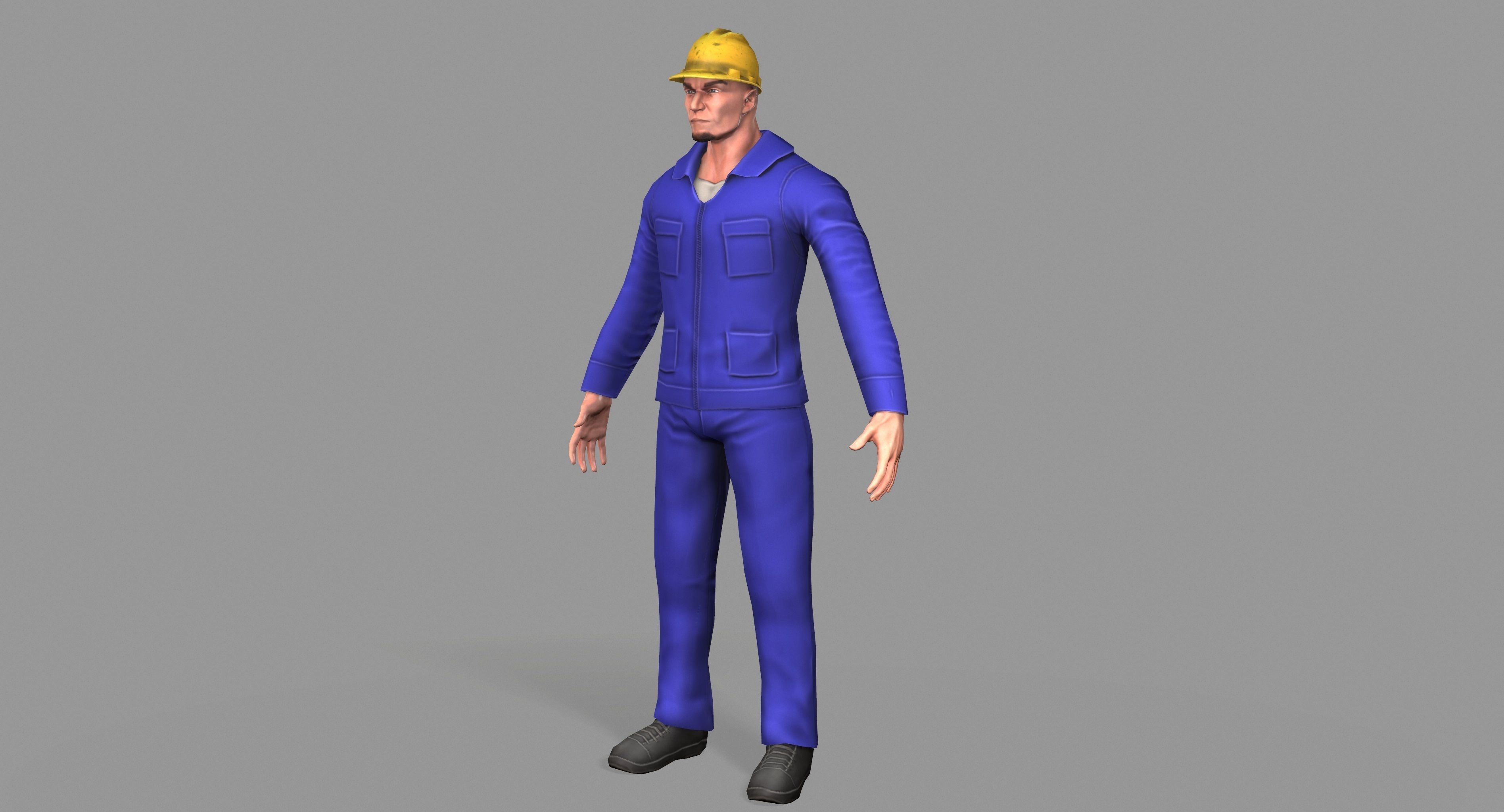 Worker construction Low-poly 3D model_8