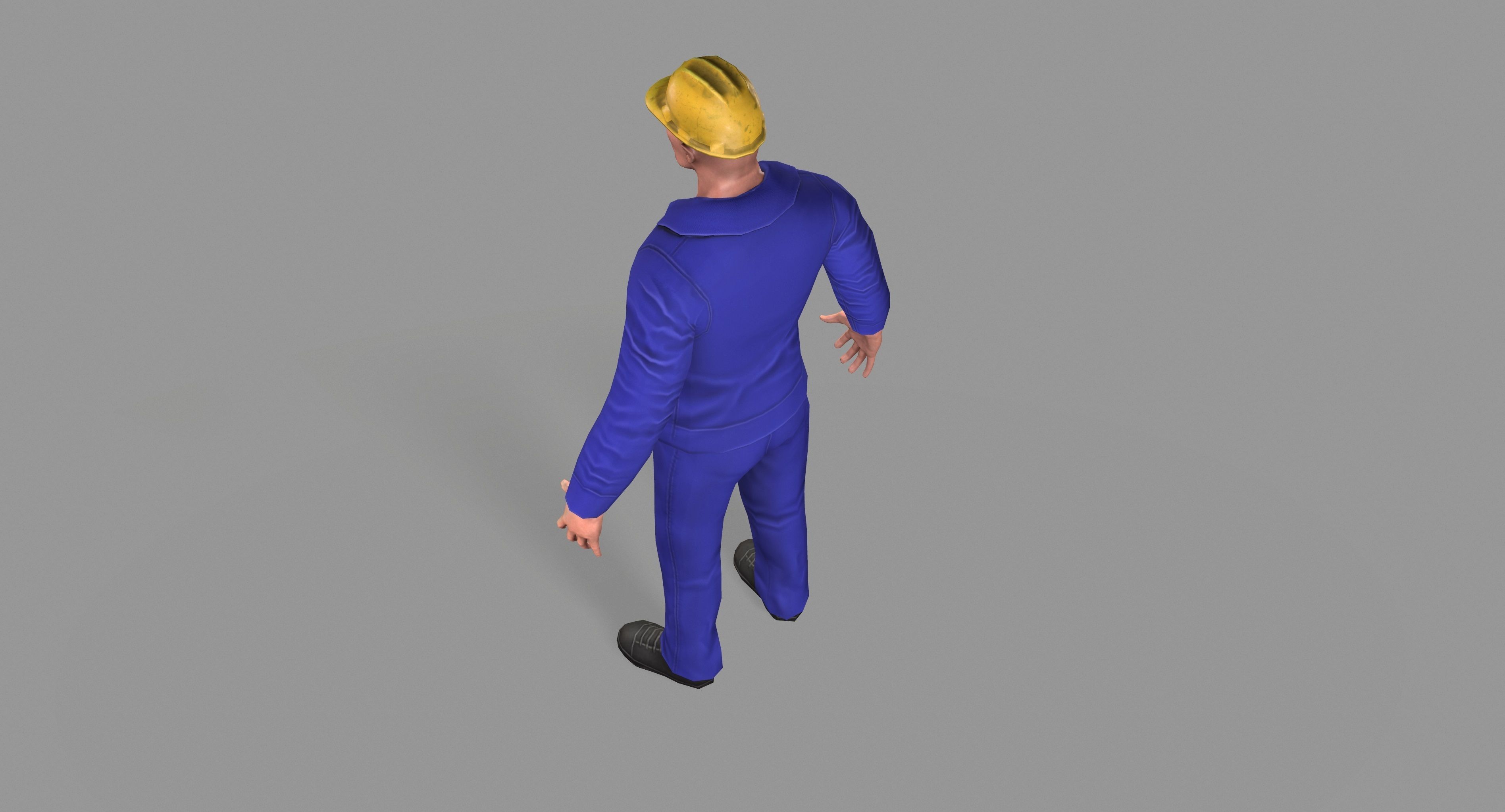 Worker construction Low-poly 3D model_15