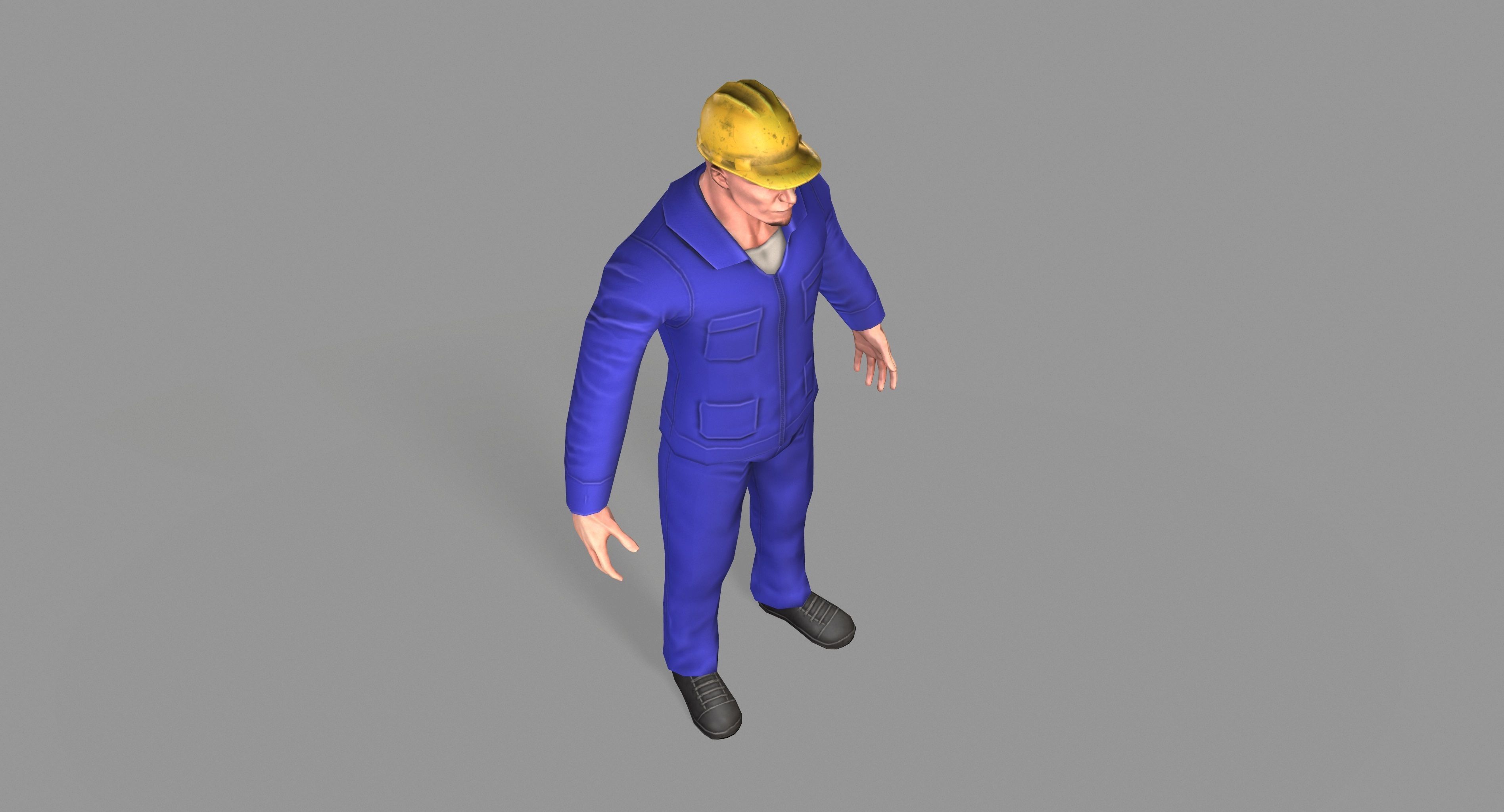 Worker construction Low-poly 3D model_11