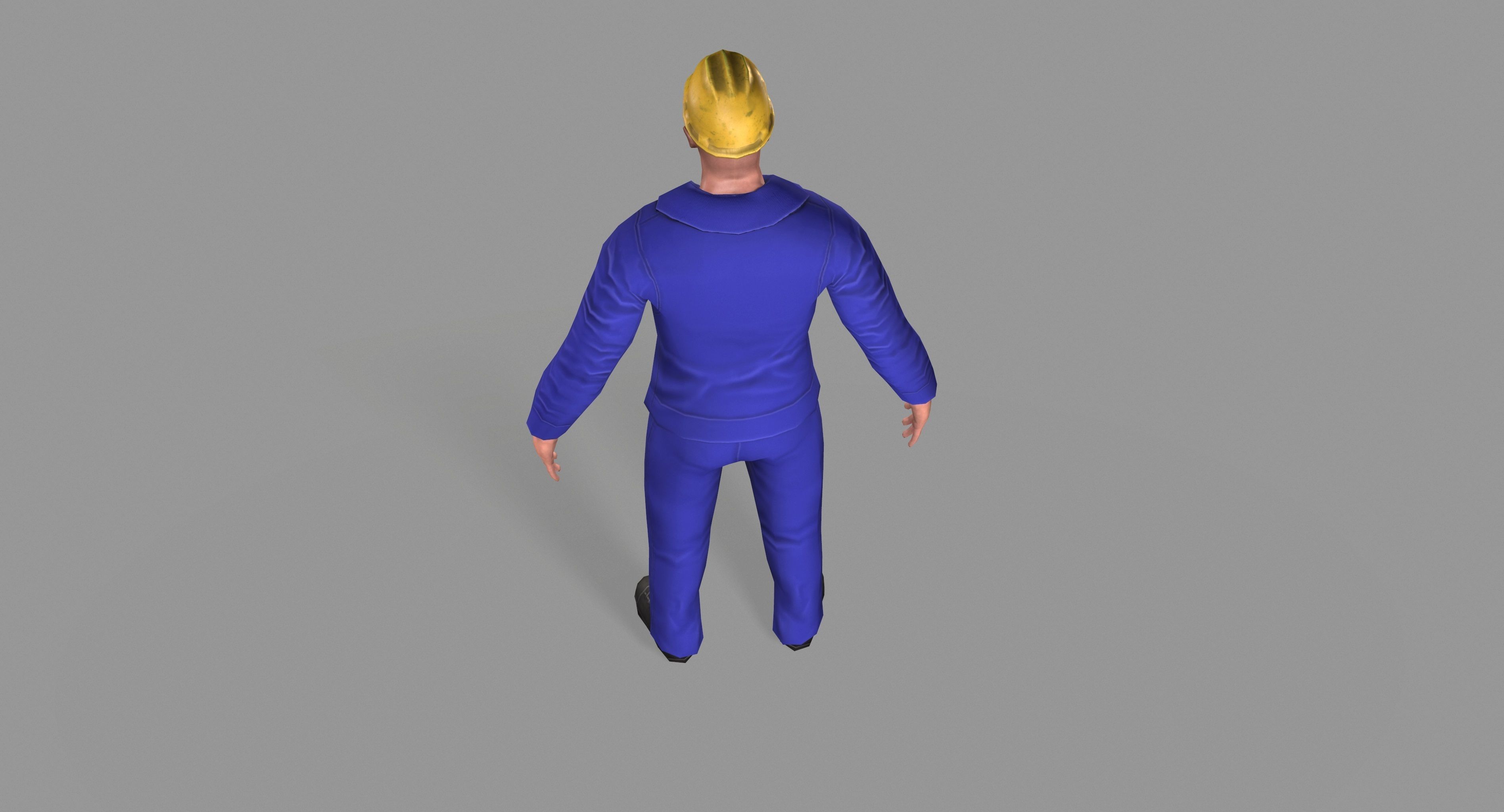 Worker construction Low-poly 3D model_14