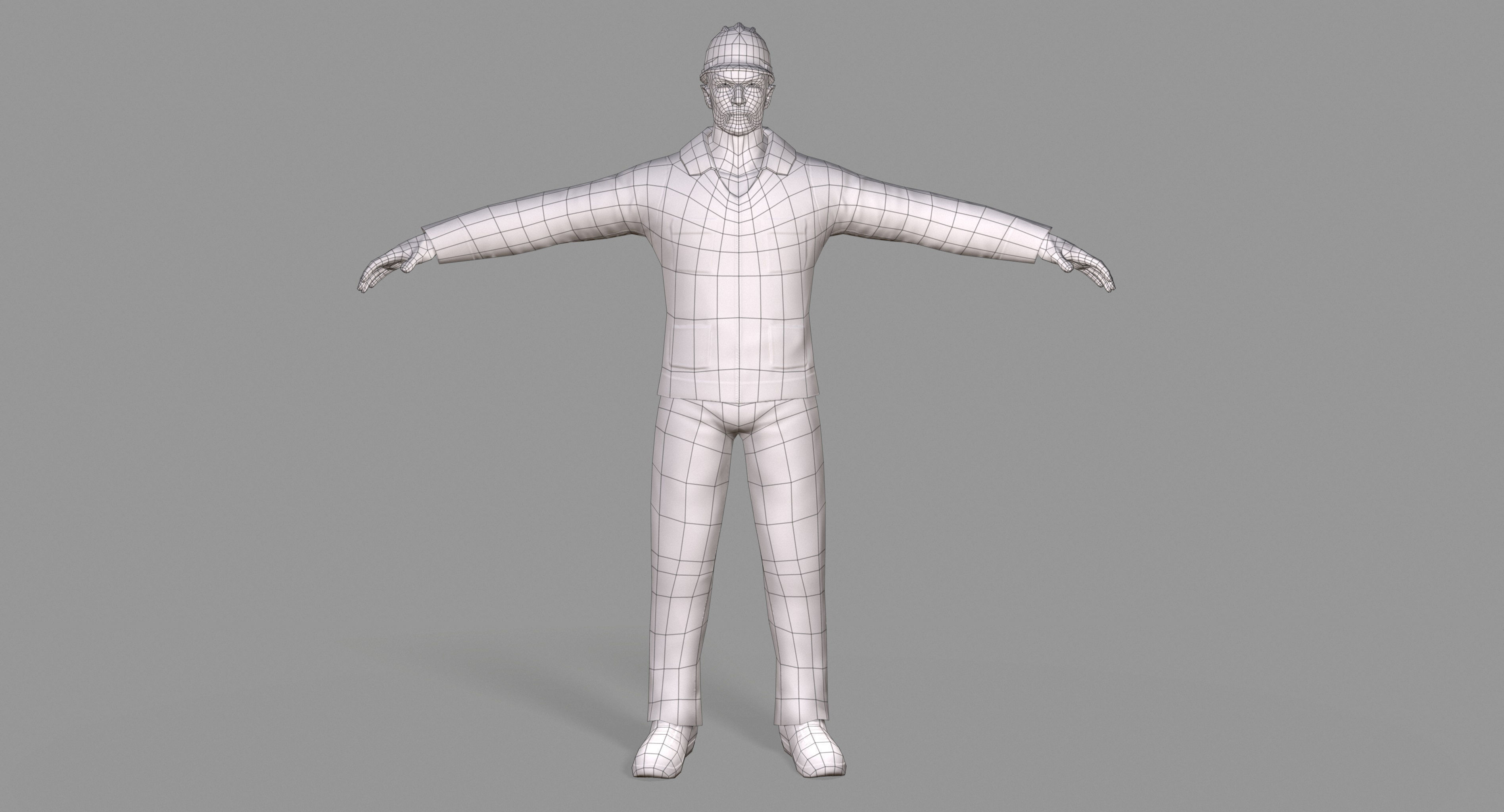 Worker construction Low-poly 3D model_28