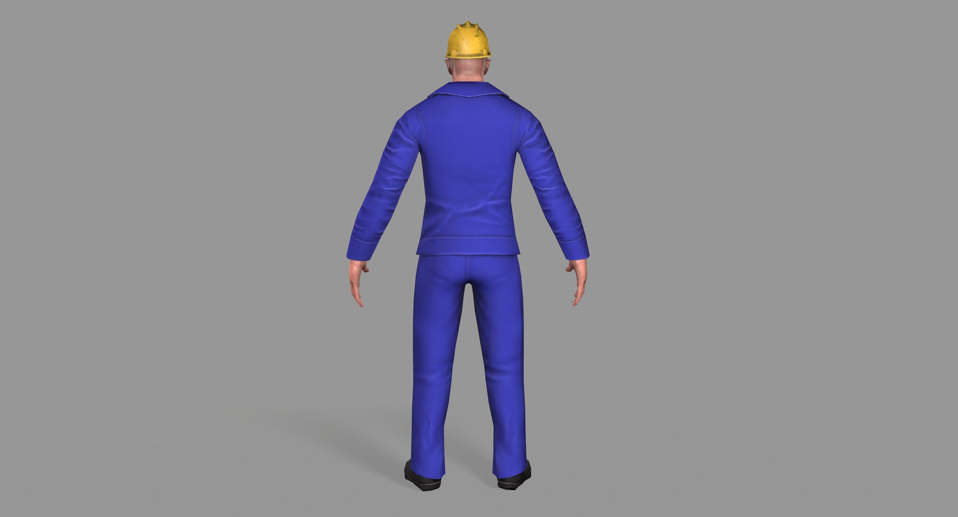 Worker construction Low-poly 3D model_5