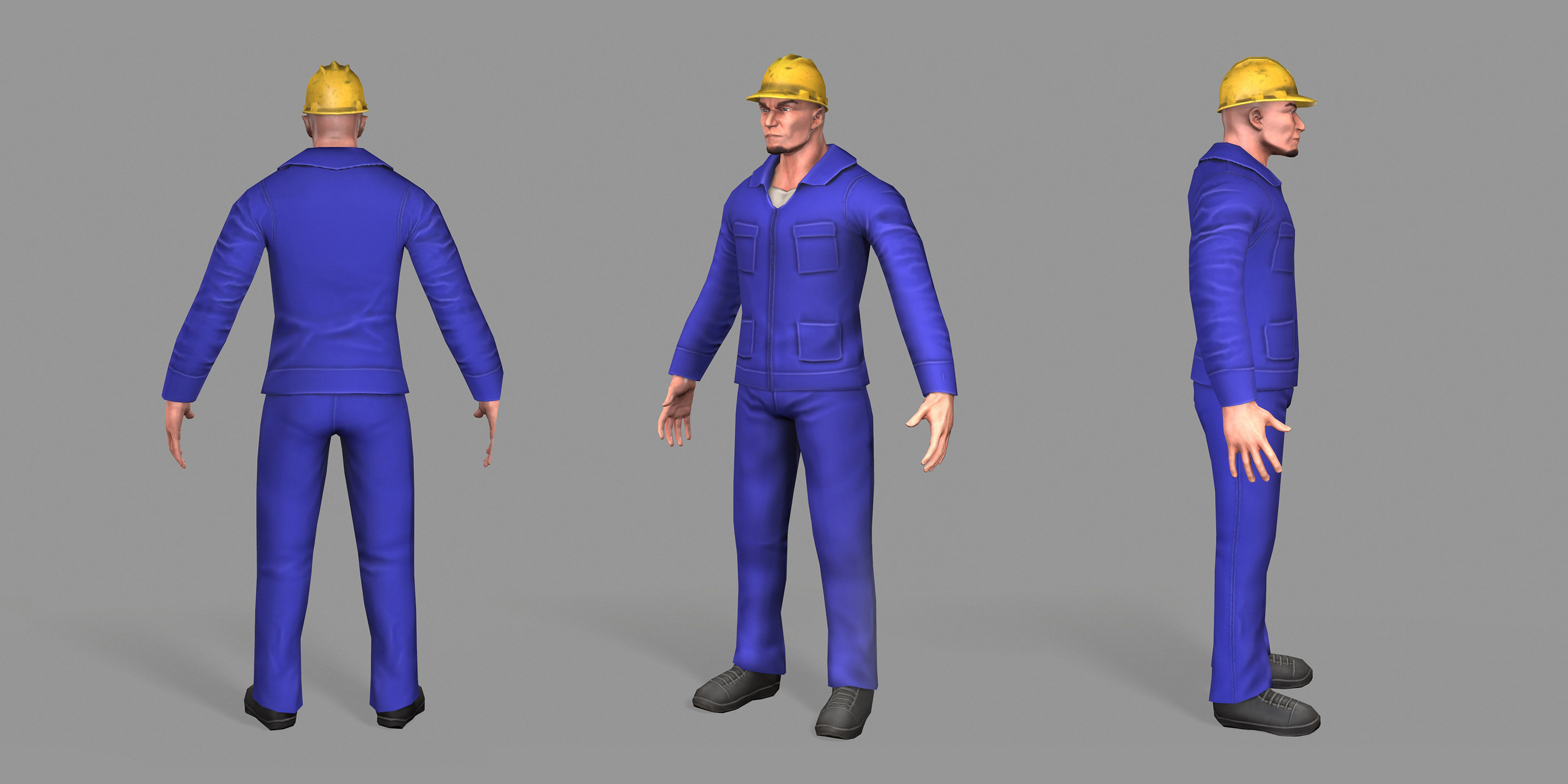 Worker construction Low-poly 3D model_31