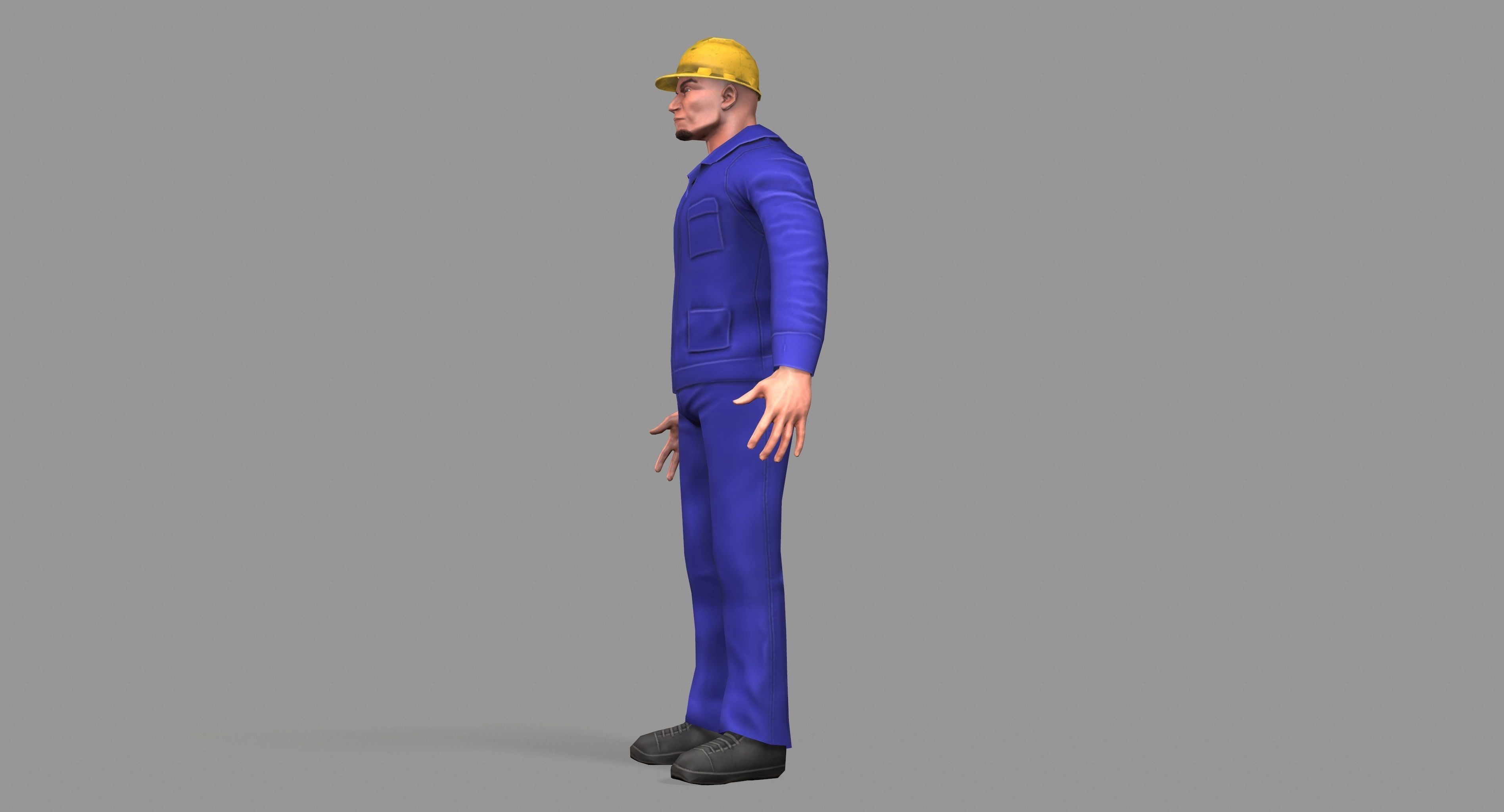 Worker construction Low-poly 3D model_24