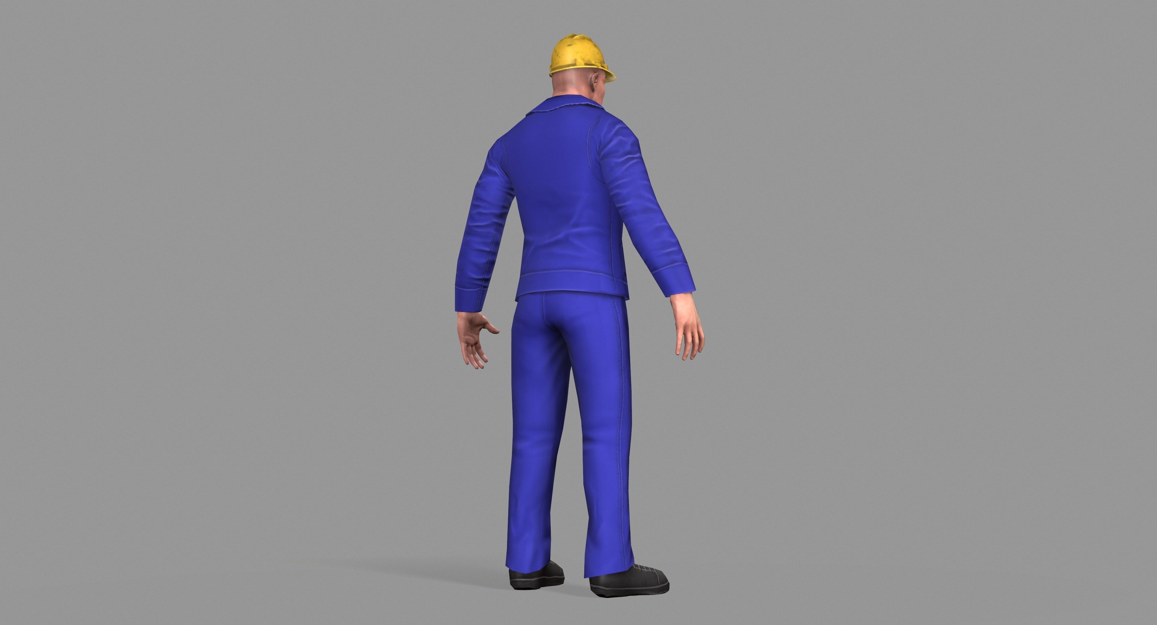 Worker construction Low-poly 3D model_21