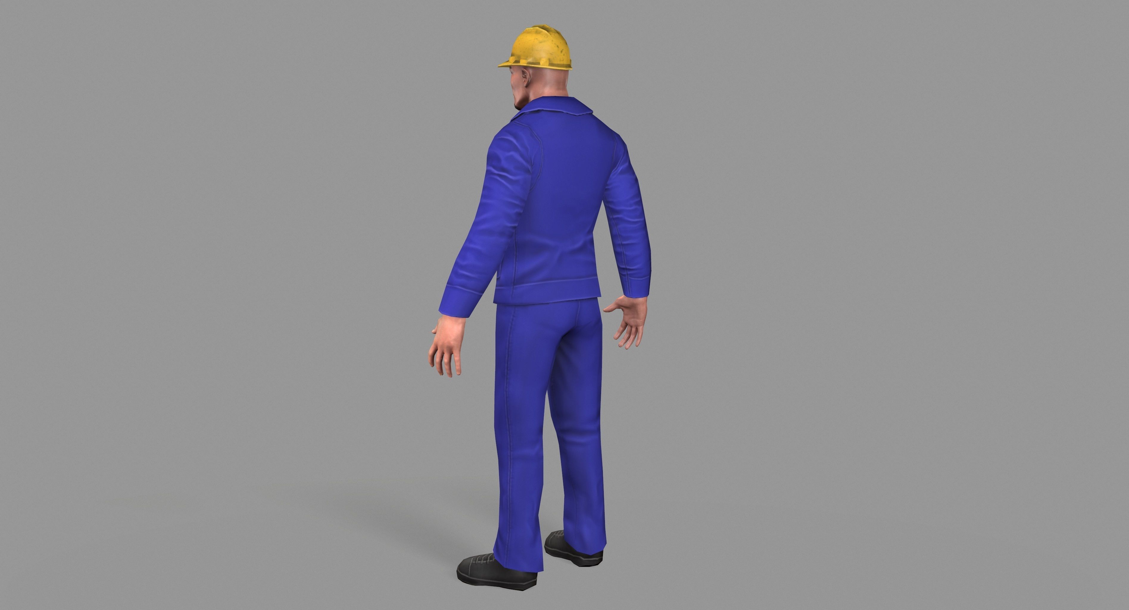 Worker construction Low-poly 3D model_6