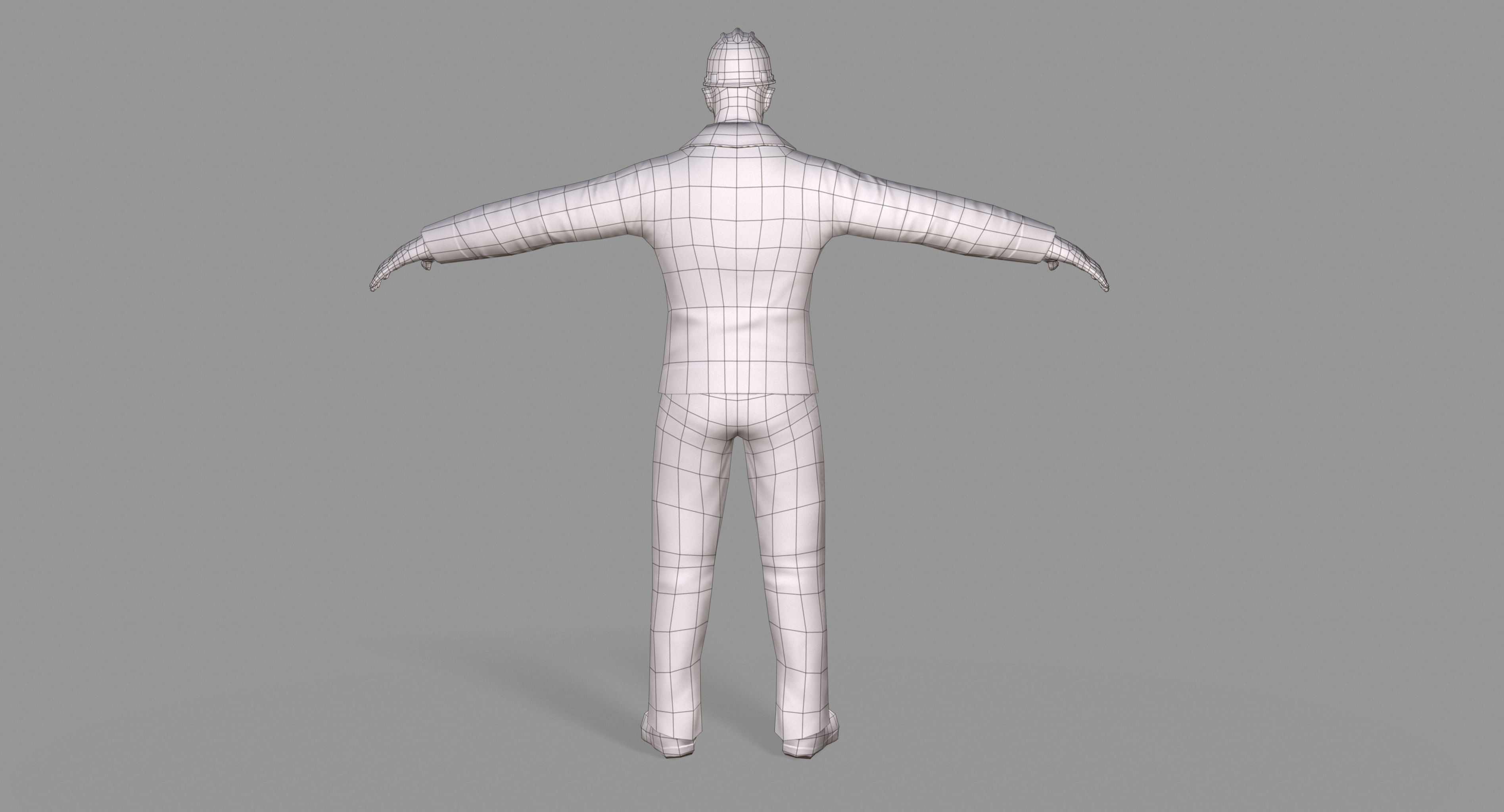 Worker construction Low-poly 3D model_29